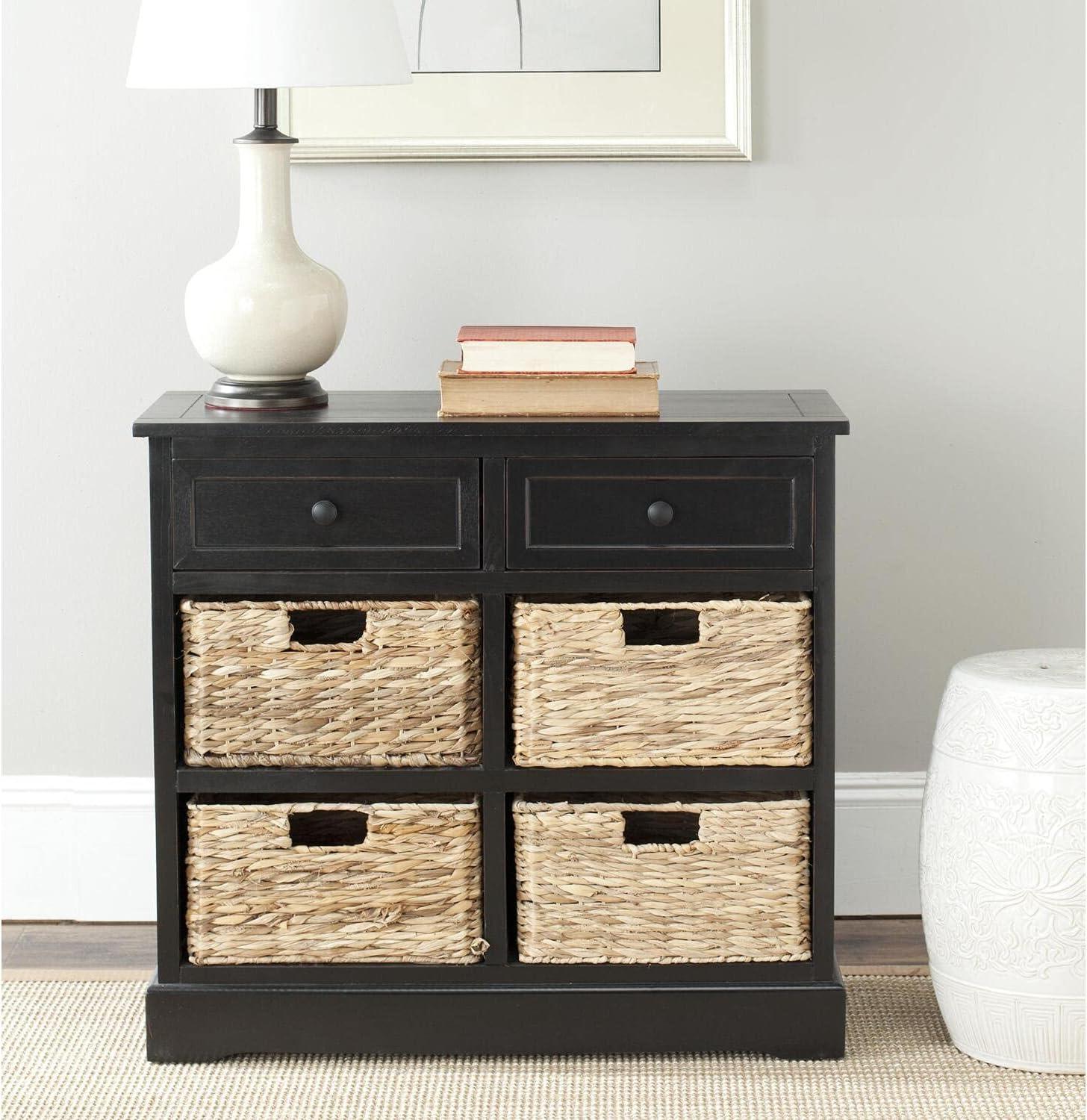 Herman Storage Unit with Wicker Baskets - Safavieh