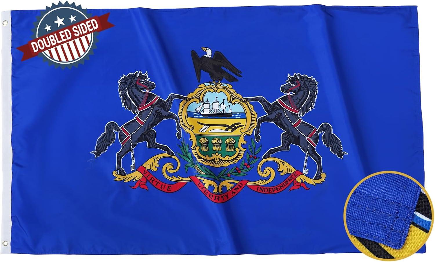 Pennsylvania State Flag 3x5 Ft Double Sided Polyester