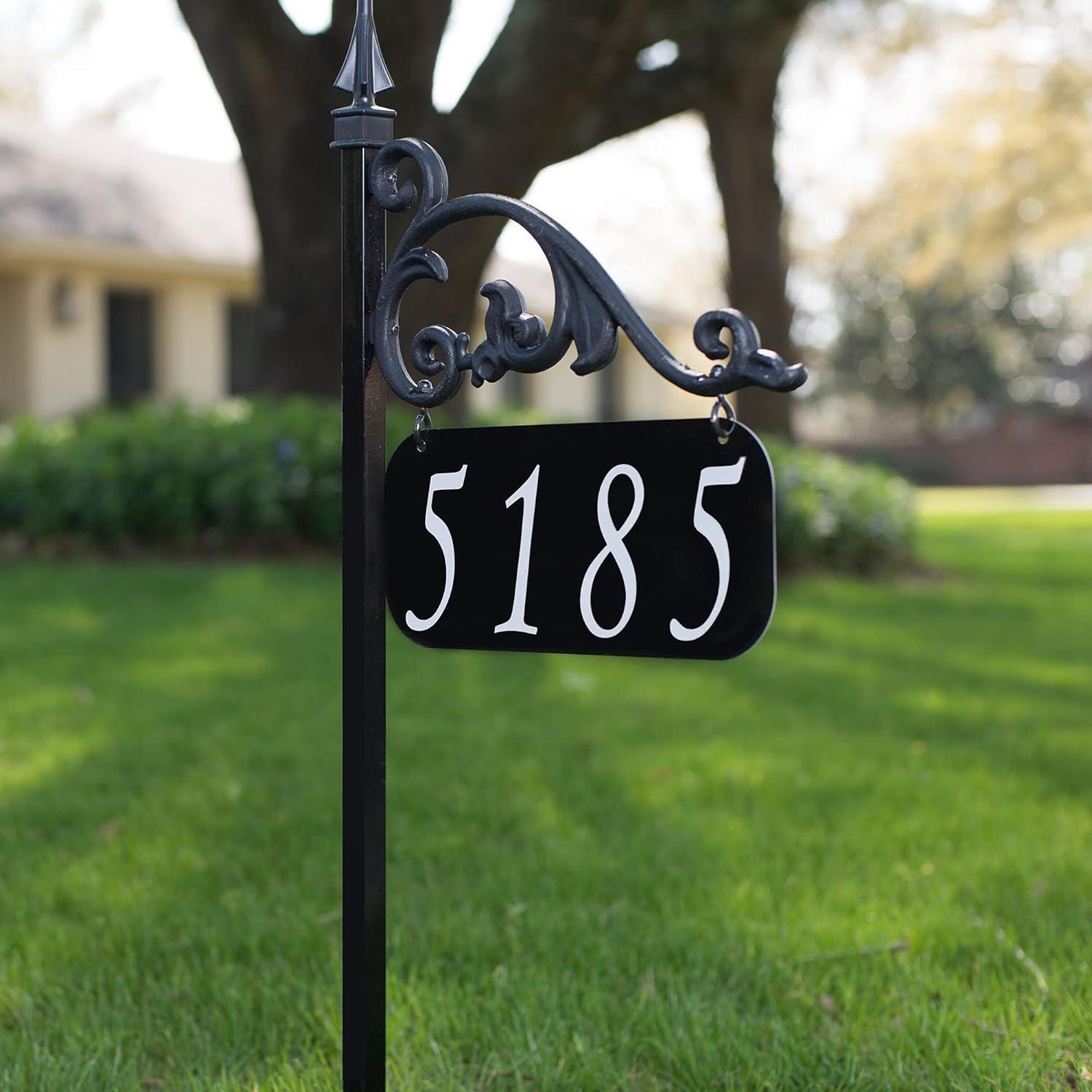 Address America USA Handcrafted Annandale Double-Sided Reflective Address Sign - 30" Pole