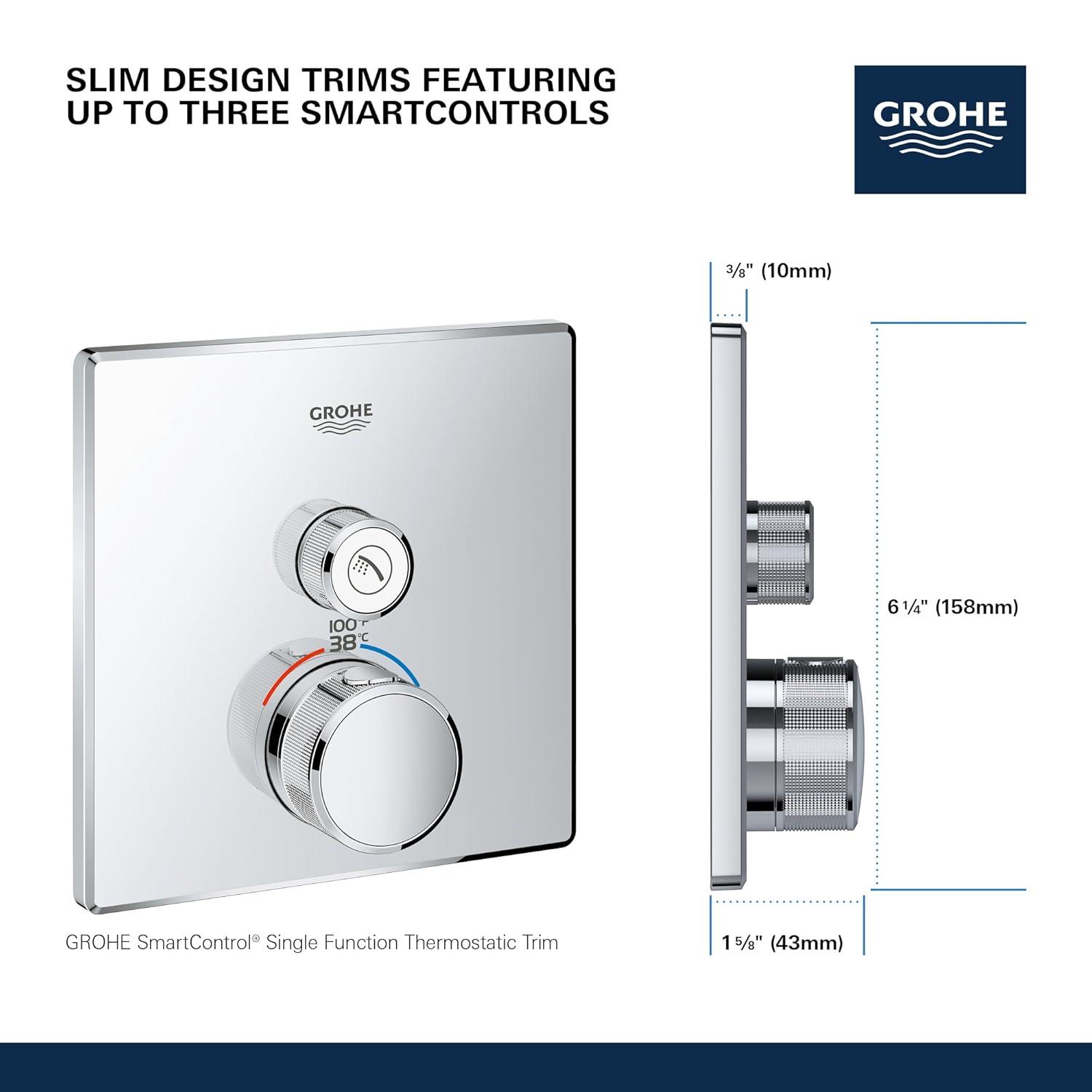 Grohtherm® SmartControl Single Function Thermostatic Trim with Control Module