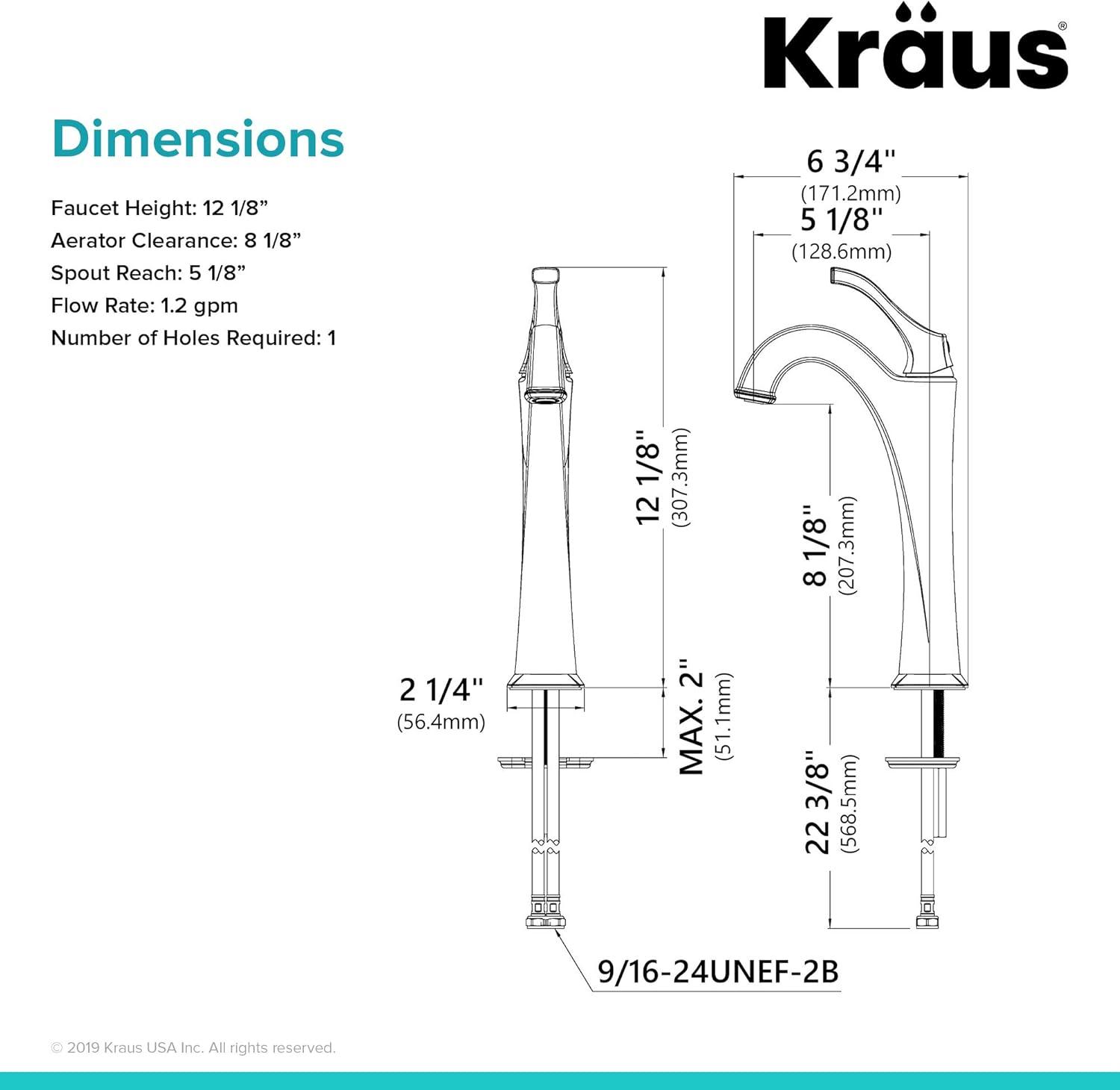 Arlo Vessel Sink Bathroom Faucet with Drain Assembly