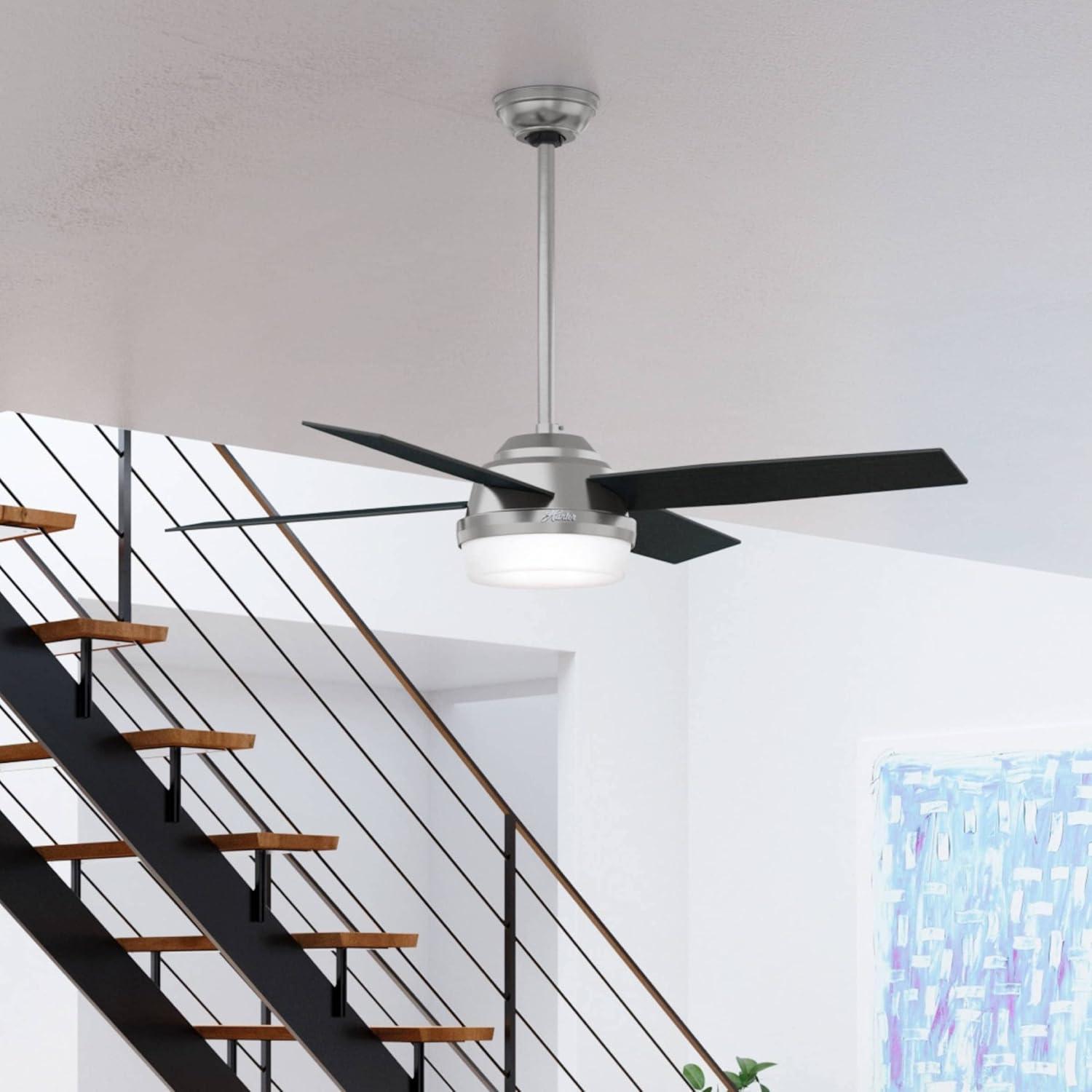 Dempsey 52" 4 - Blade Contemporary Indoor Ceiling Fan with Lights and Remote