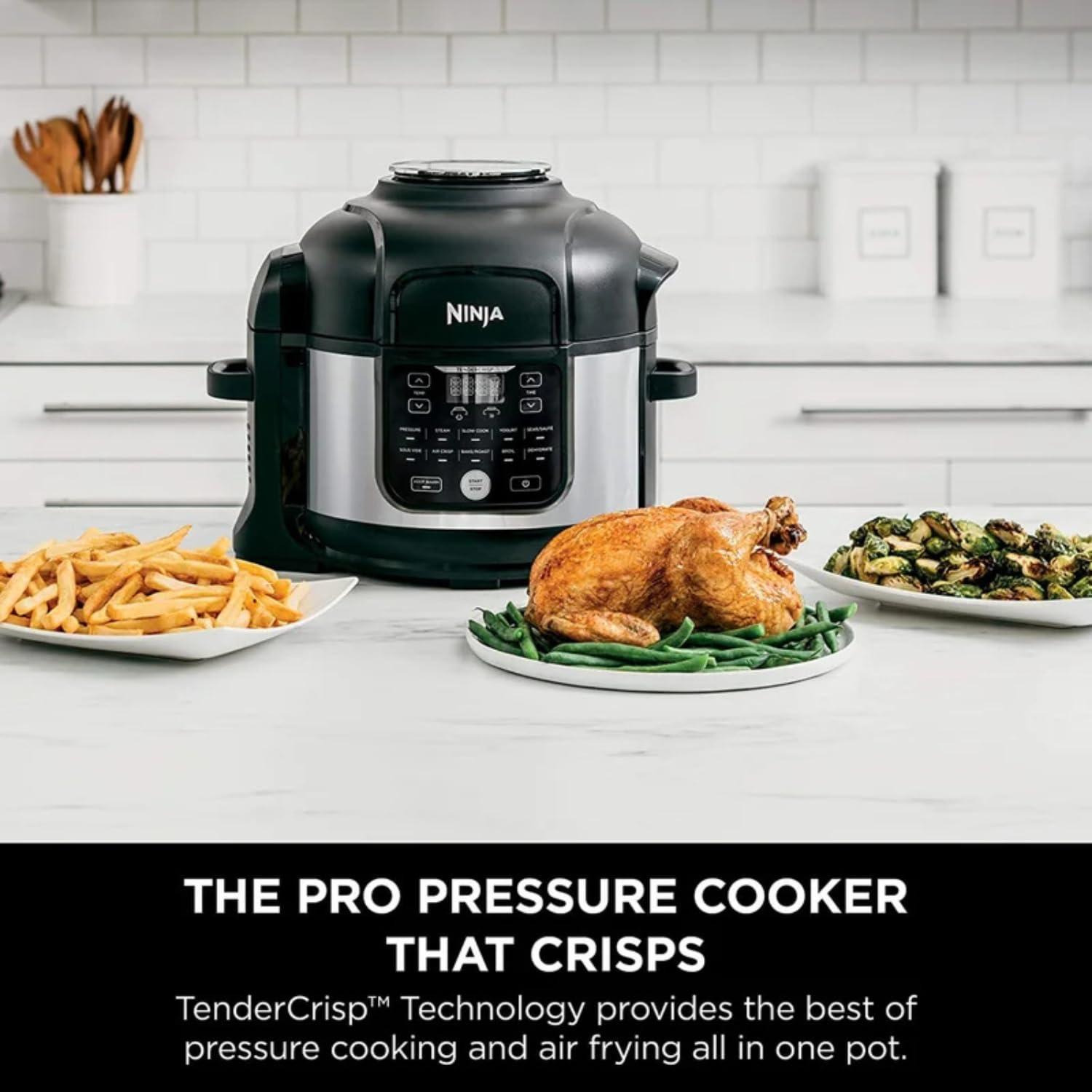 Ninja Foodi Black and Stainless Steel 6.5-Qt 11-in-1 Pressure Cooker Air Fryer