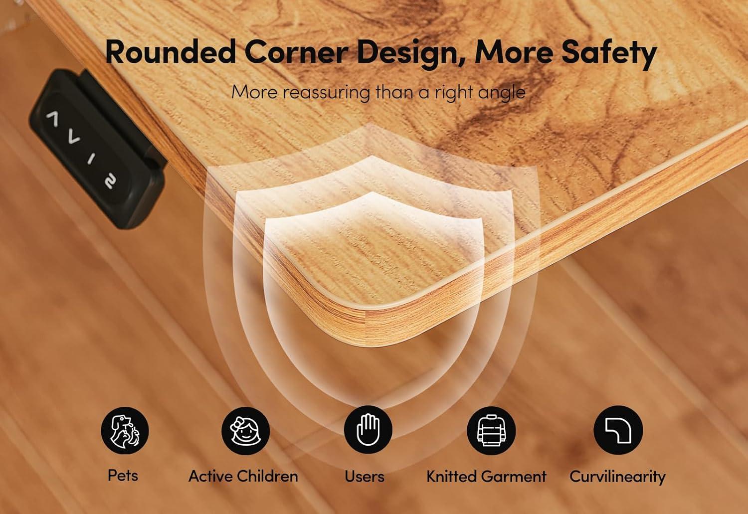 BANTI 55" x 24" Height Adjustable Electric Standing Desk with Keyboard Tray, Sit Stand up Desk with Splice Board, Black Frame/Rustic Brown Top