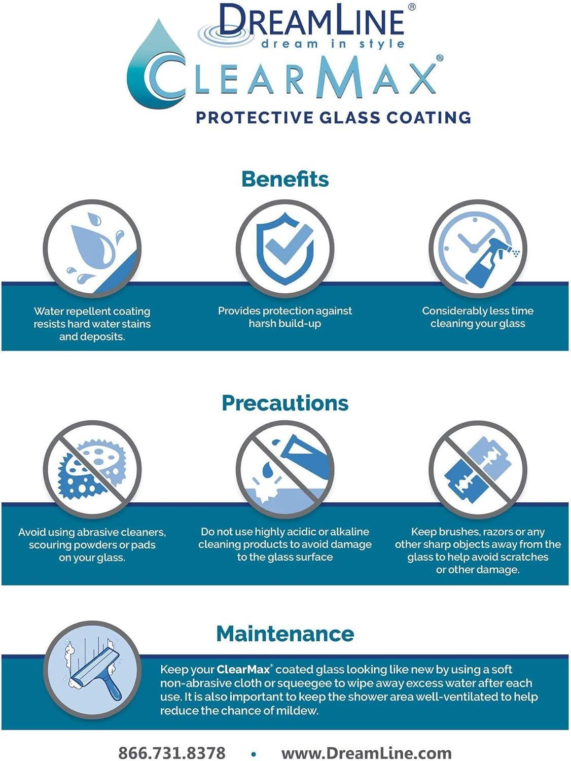 Linea 34" W x 72" H Frameless Fixed Glass Panel