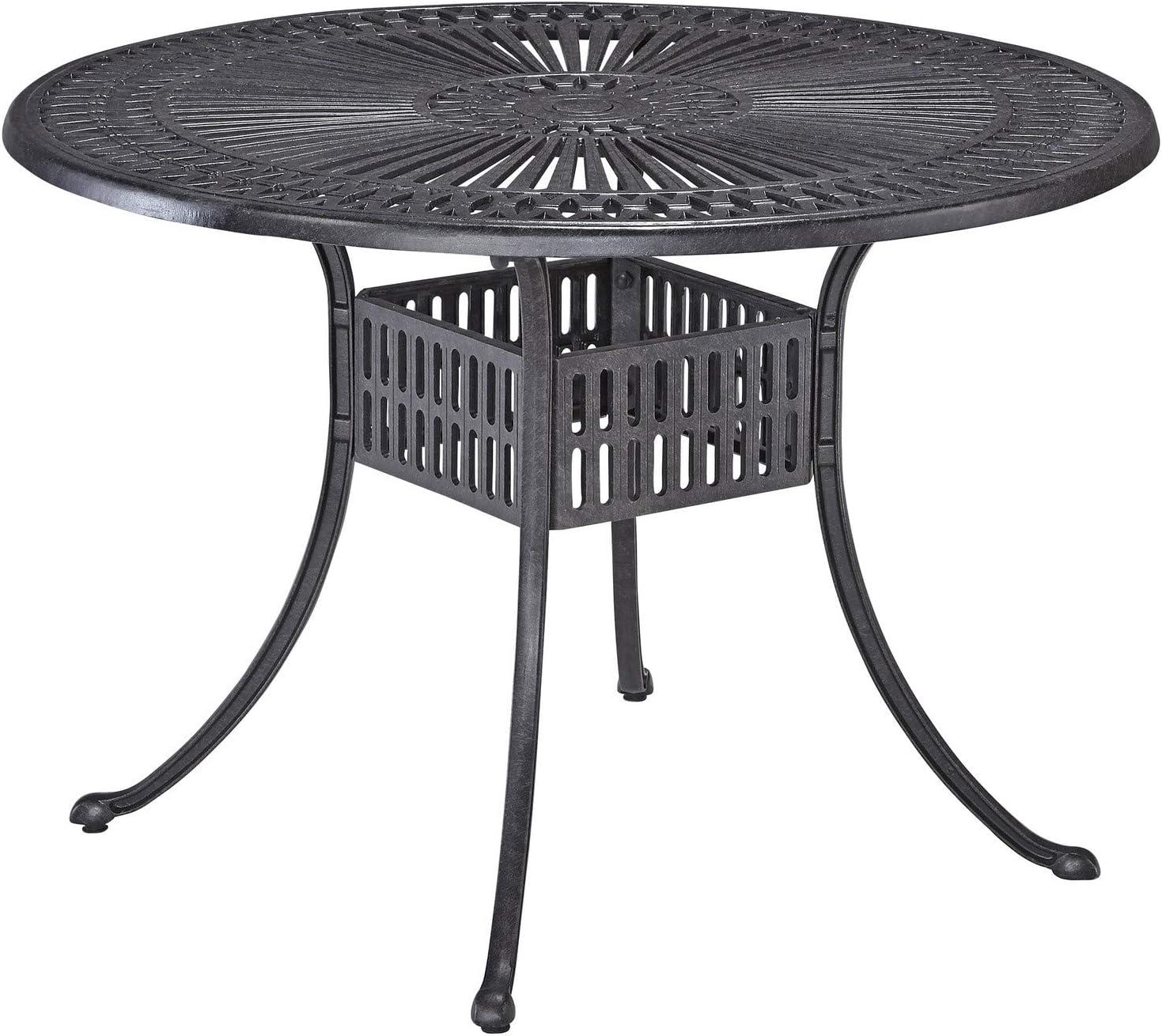 Homestock African Artifacts Charcoal Aluminum Outdoor Dining Table