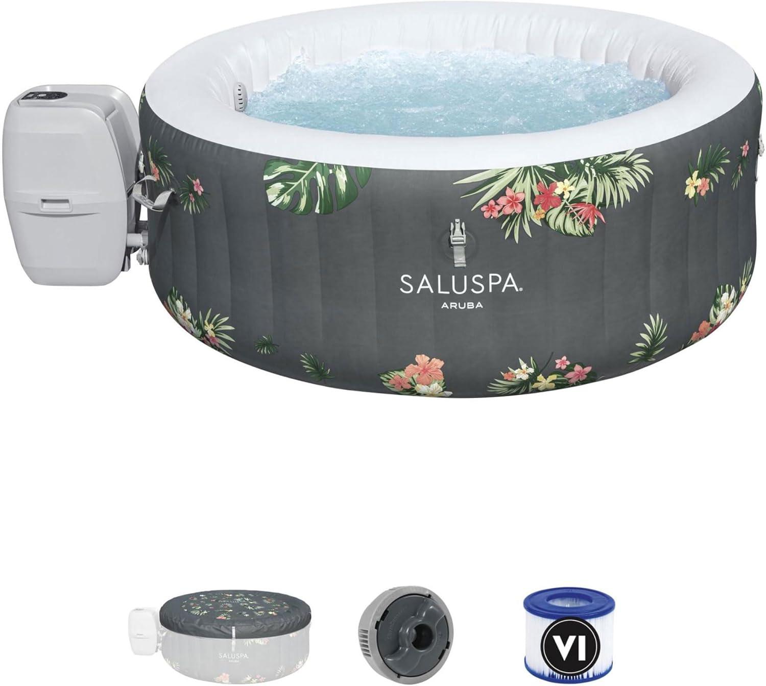 Bestway SaluSpa Aruba 3-Person Gray Inflatable Hot Tub with AirJets