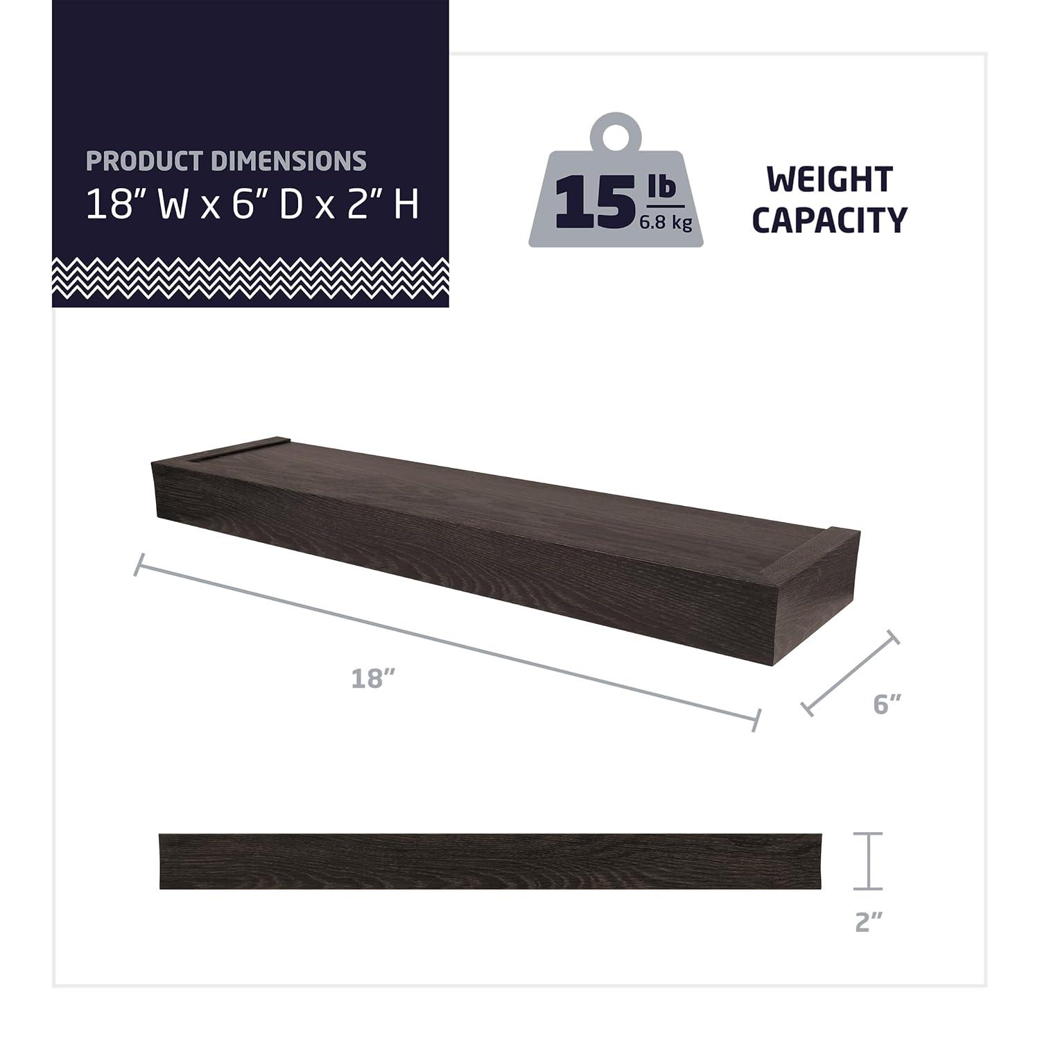 High & Mighty Floating Shelf Flat Design Espresso 18"