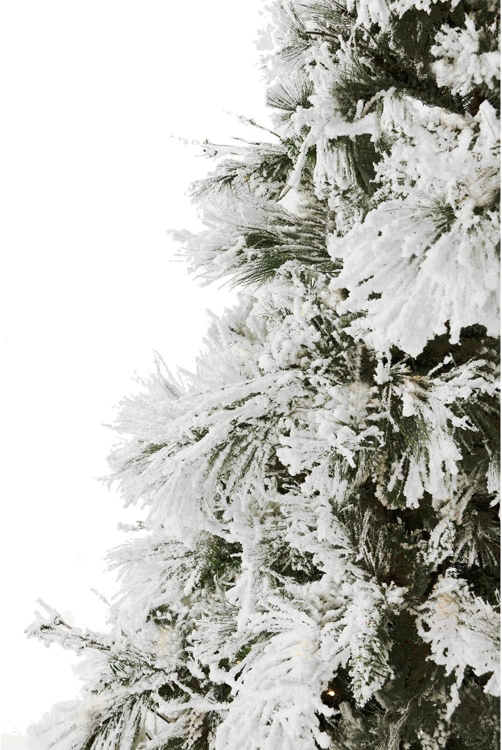 Fraser Hill Farm Flocked Snowy Pine Artificial Christmas Tree