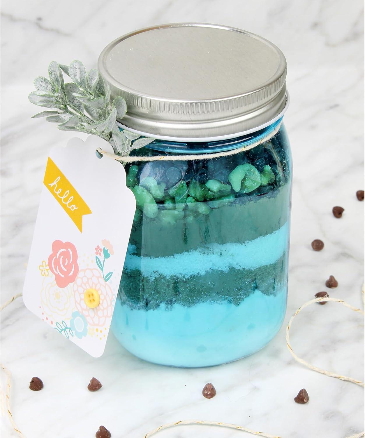 Cornucopia Brands 16oz Plastic Mason Jars 8pk, Blue/Silver; Mason Jar Style w/ Metal Lids, Pint Size, Compatible w/ Regular Mason Jar Lids