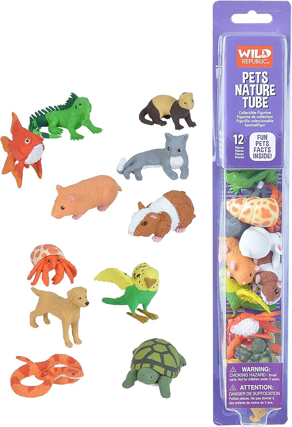 Wild Republic Nature Tube Pets Figurines, 12 Pieces