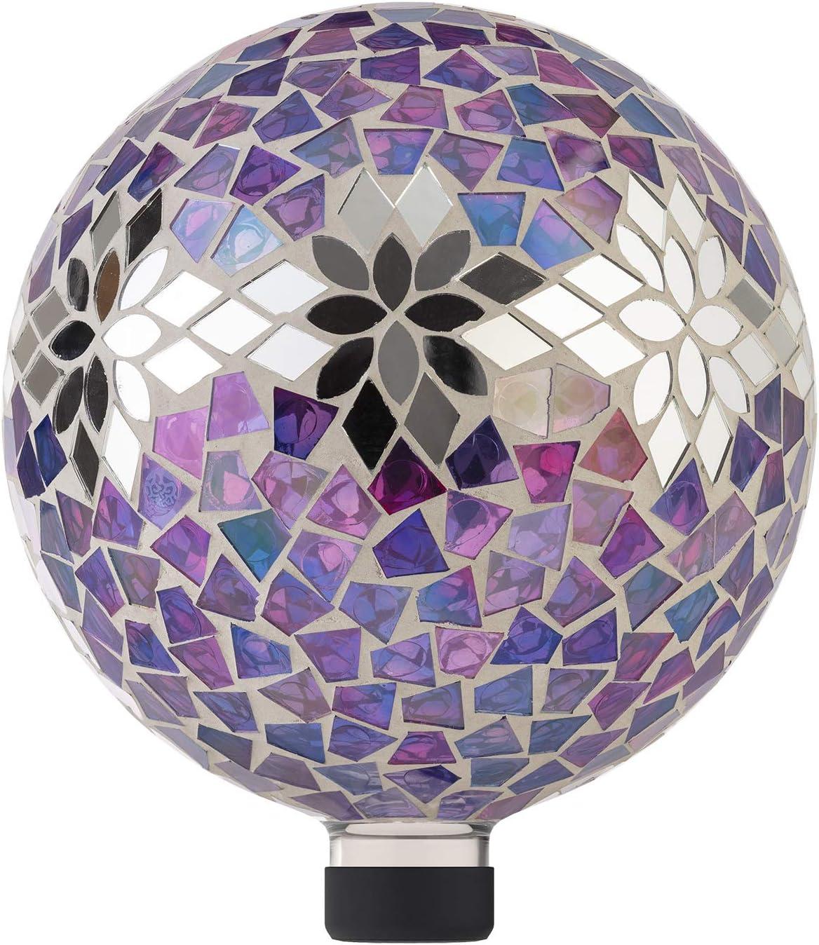 Enchanted Purple Mosaic 10" Gazing Globe for Garden Decor