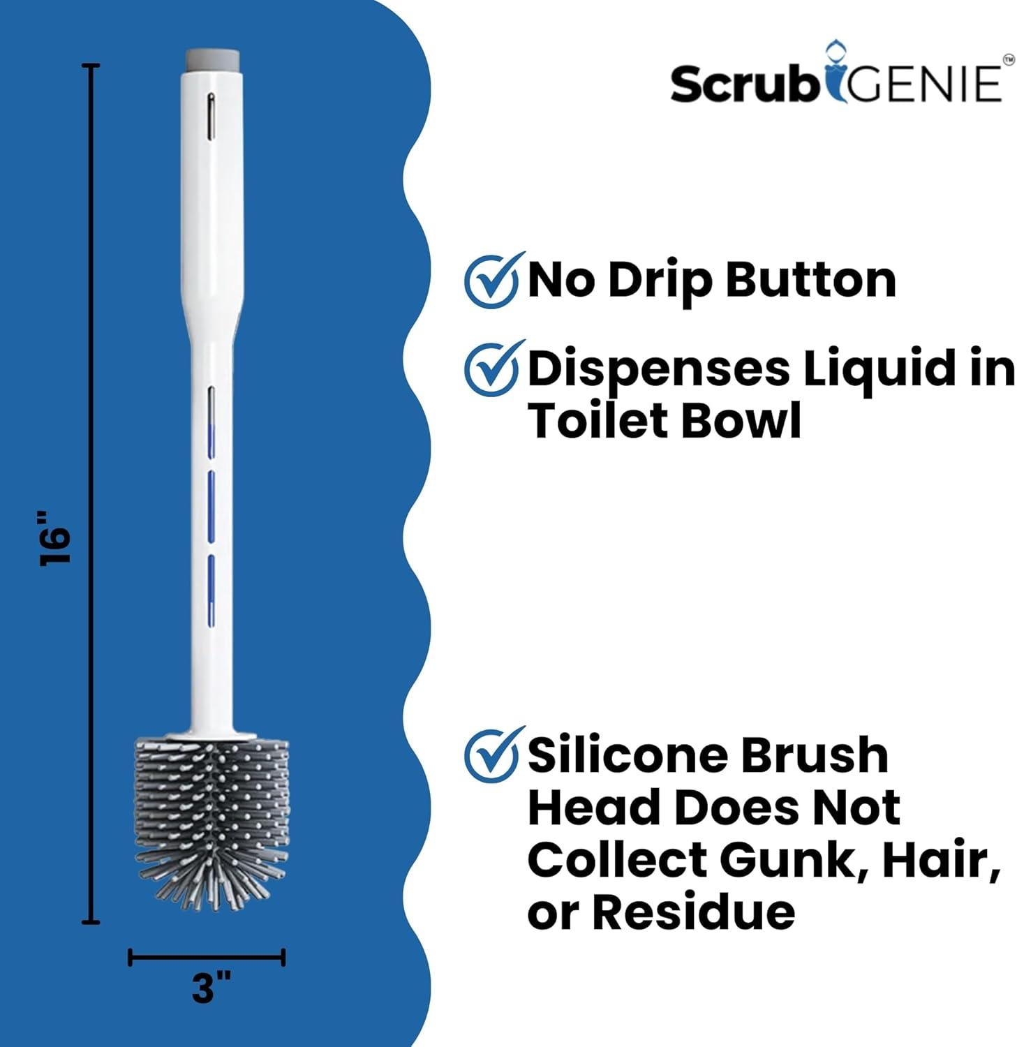 Toilet Bowl Brush, Toilet Brush with Cleaner in Handle, Silicone, NO Leaks, Toilet Brush and Holder Set, Optional Wall Mount