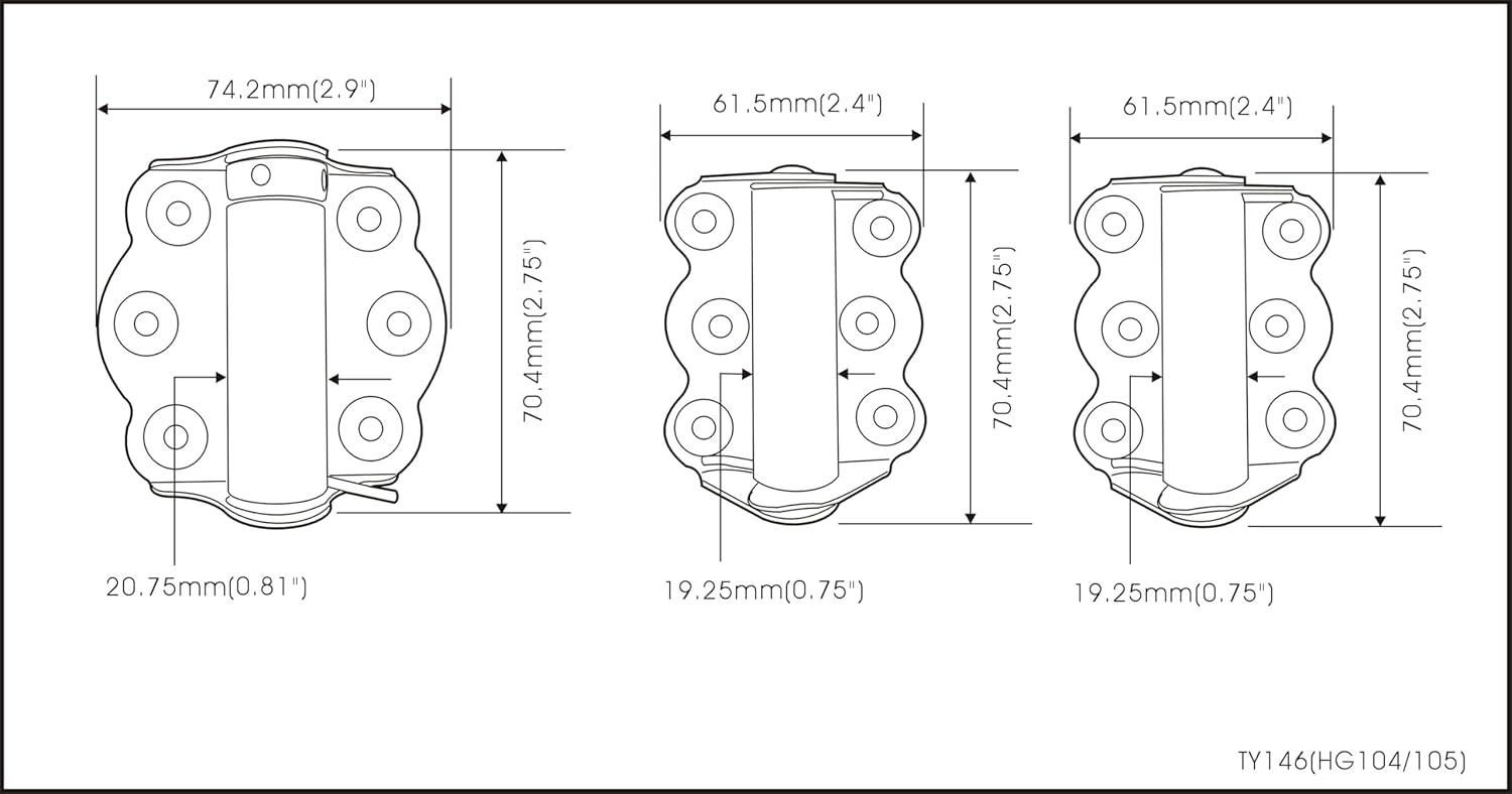 (3-Pk) Wright Products Adjustable  Self Closing Door Hinges Black 2-3/4" V226BL