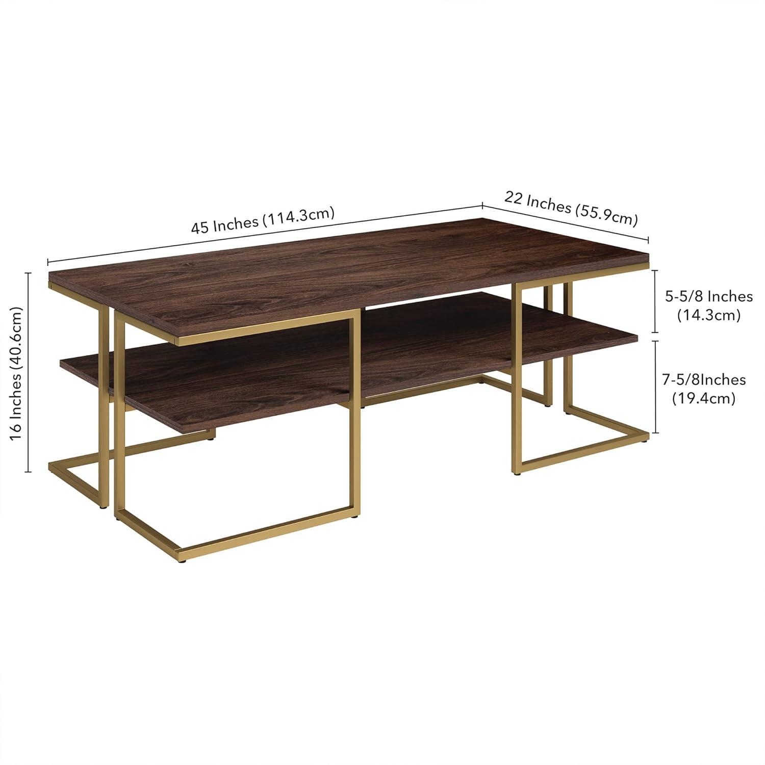 Henn&Hart 45" Gold Coffee Table