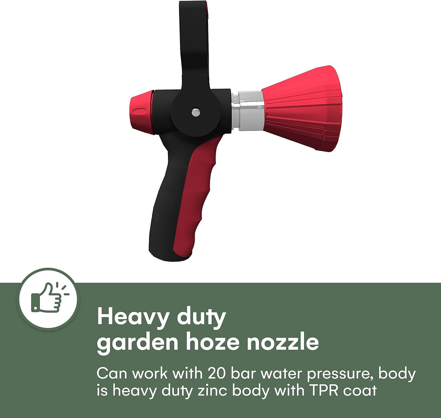 2WAYZ Fireman Hose Nozzle with Ergonomic Shut Off On Handle - Green