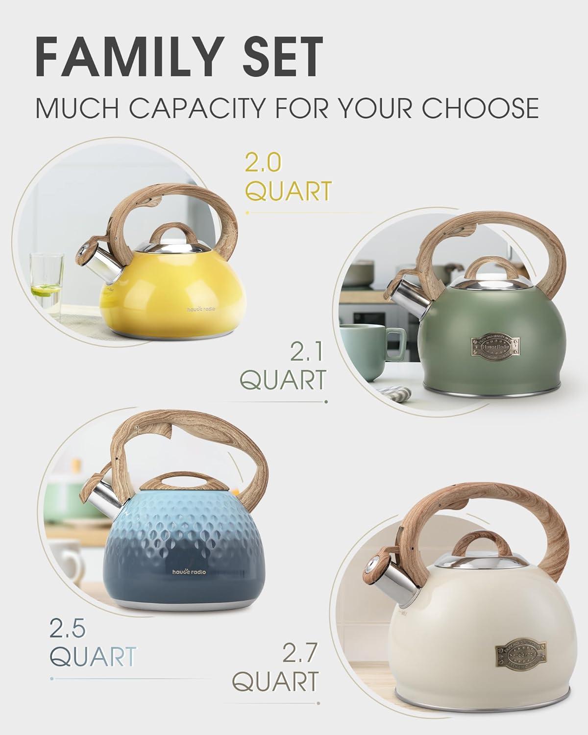 LUXESIT LUXESIT 2.64 Quarts Stainless Steel Whistling Stovetop Tea Kettle
