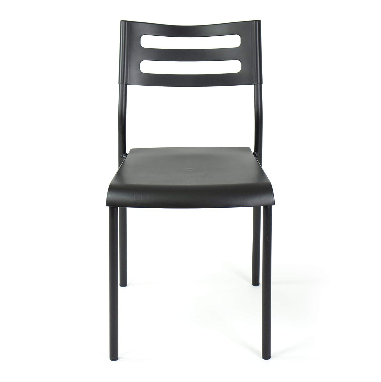 Humble Crew Desk/Writing Chair Black : Mid-Century Modern, Armless, Stackable, for Ages 3+