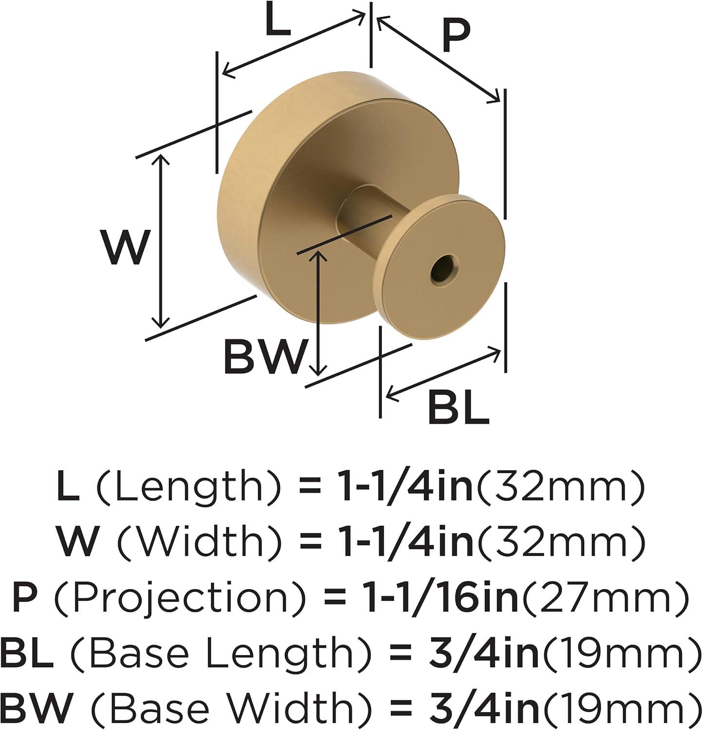 Radius 1 1/4" Diameter Round Knob