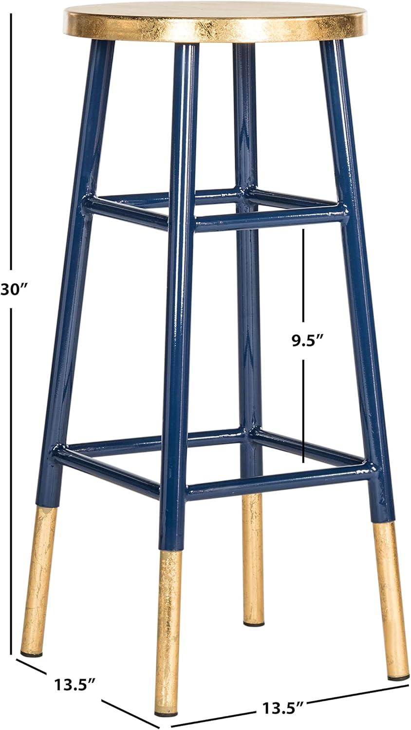 Navy and Dipped Gold 30" Transitional Metal Bar Stool