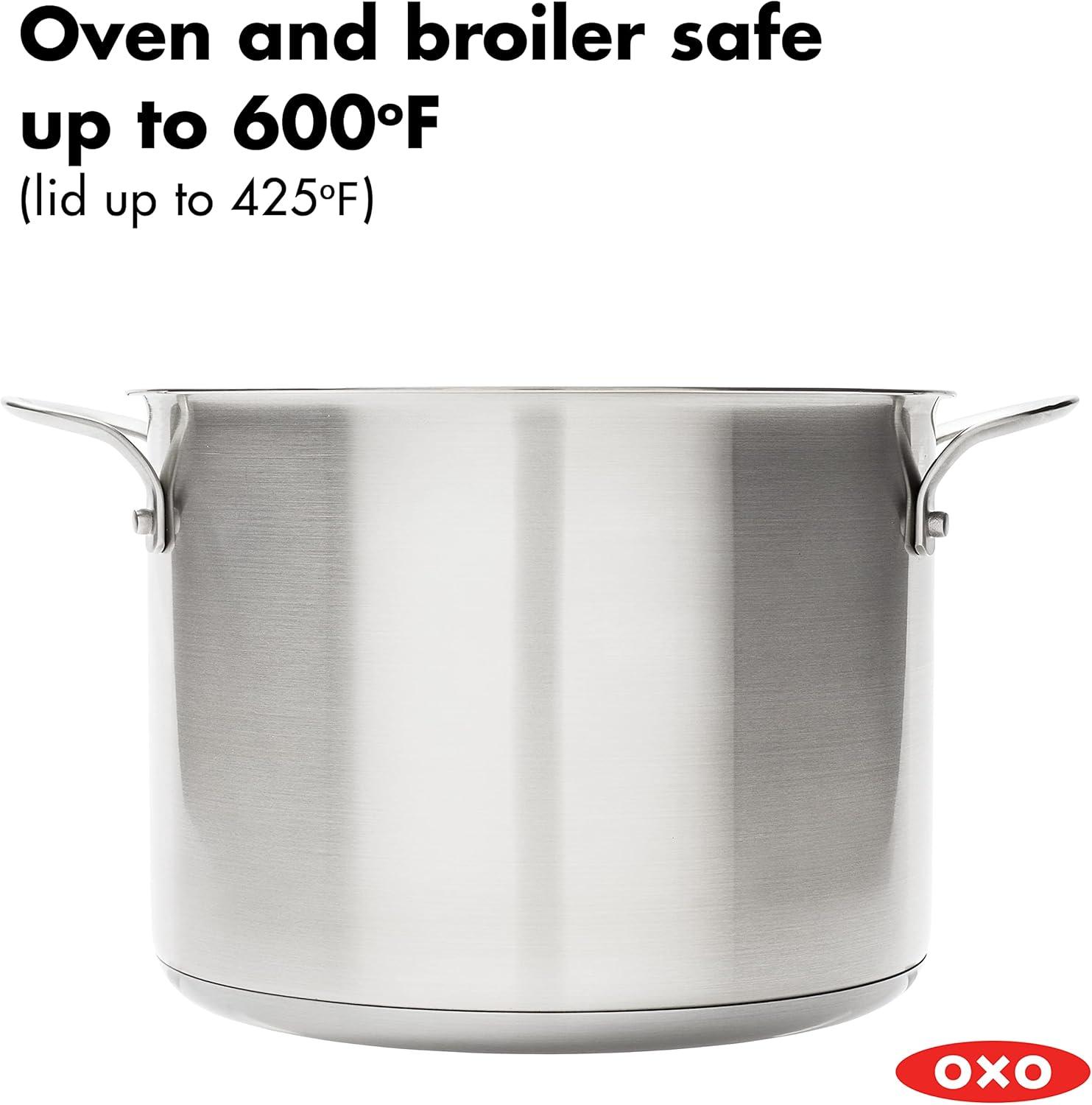 Polished Stainless Steel 8.4QT Multi-Pot with Steamer Insert and Glass Lid