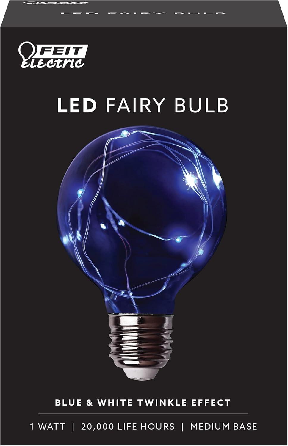 Feit Electric Blue Crackle Glass LED Globe Bulb