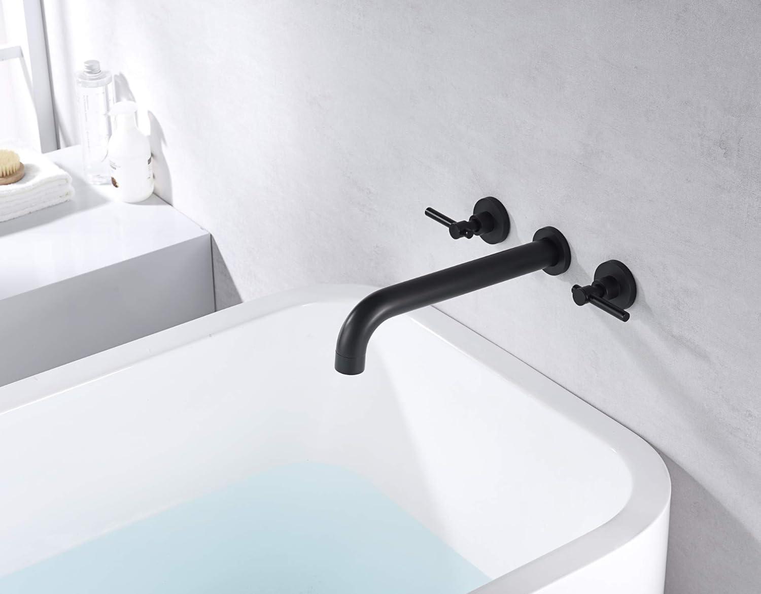 High Flow Rate Extra Long Spout Double Handle Wall Mounted