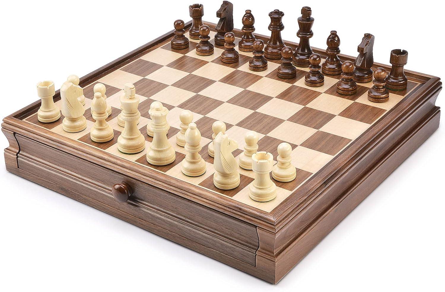 15" Large 2-in-1 Chess and Checkers Board Game Combo Set