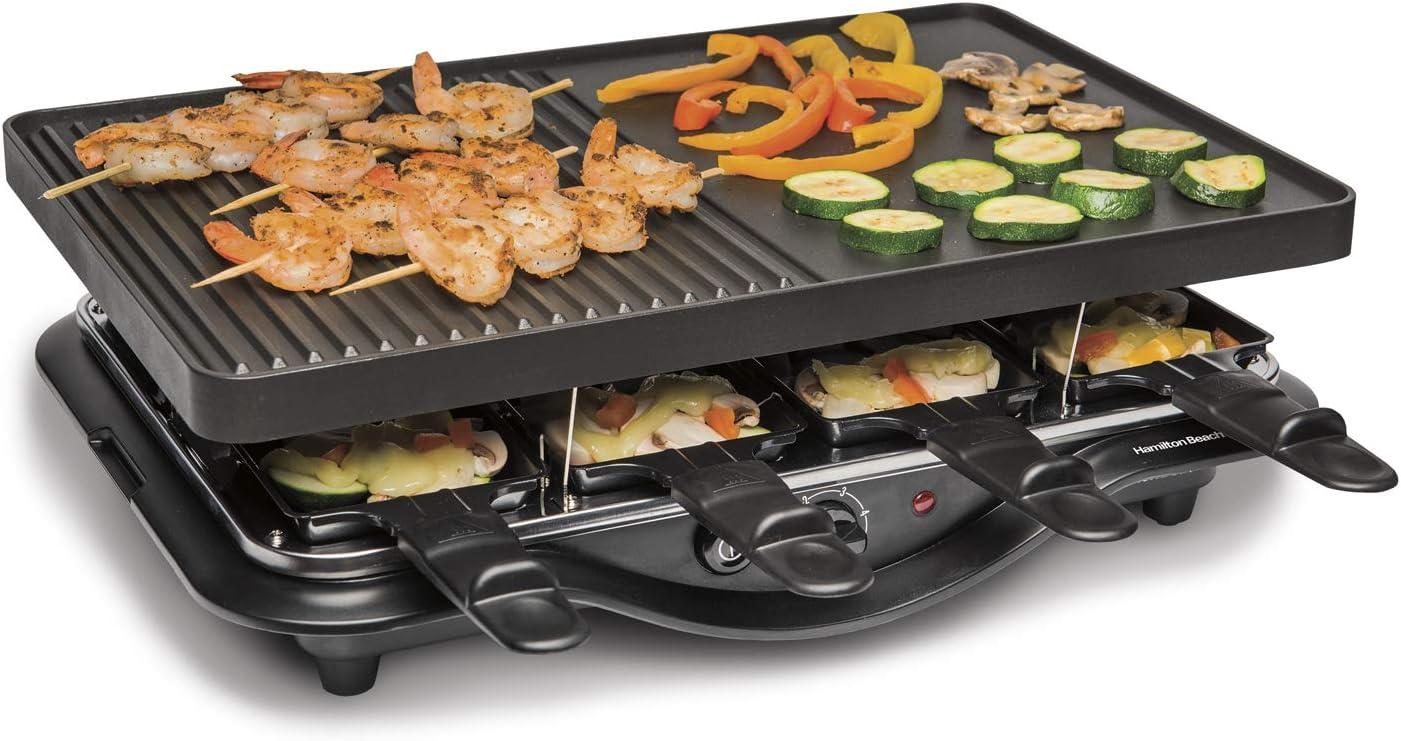 Hamilton Beach Black Nonstick Electric Raclette Indoor Grill