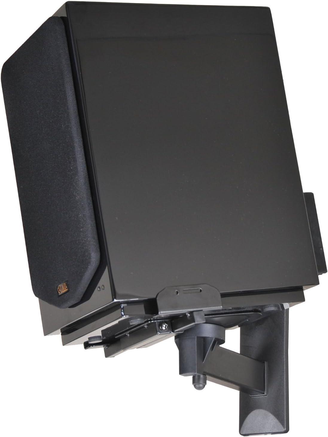 Black Adjustable Wall Mount Speaker Brackets with Swivel and Tilt