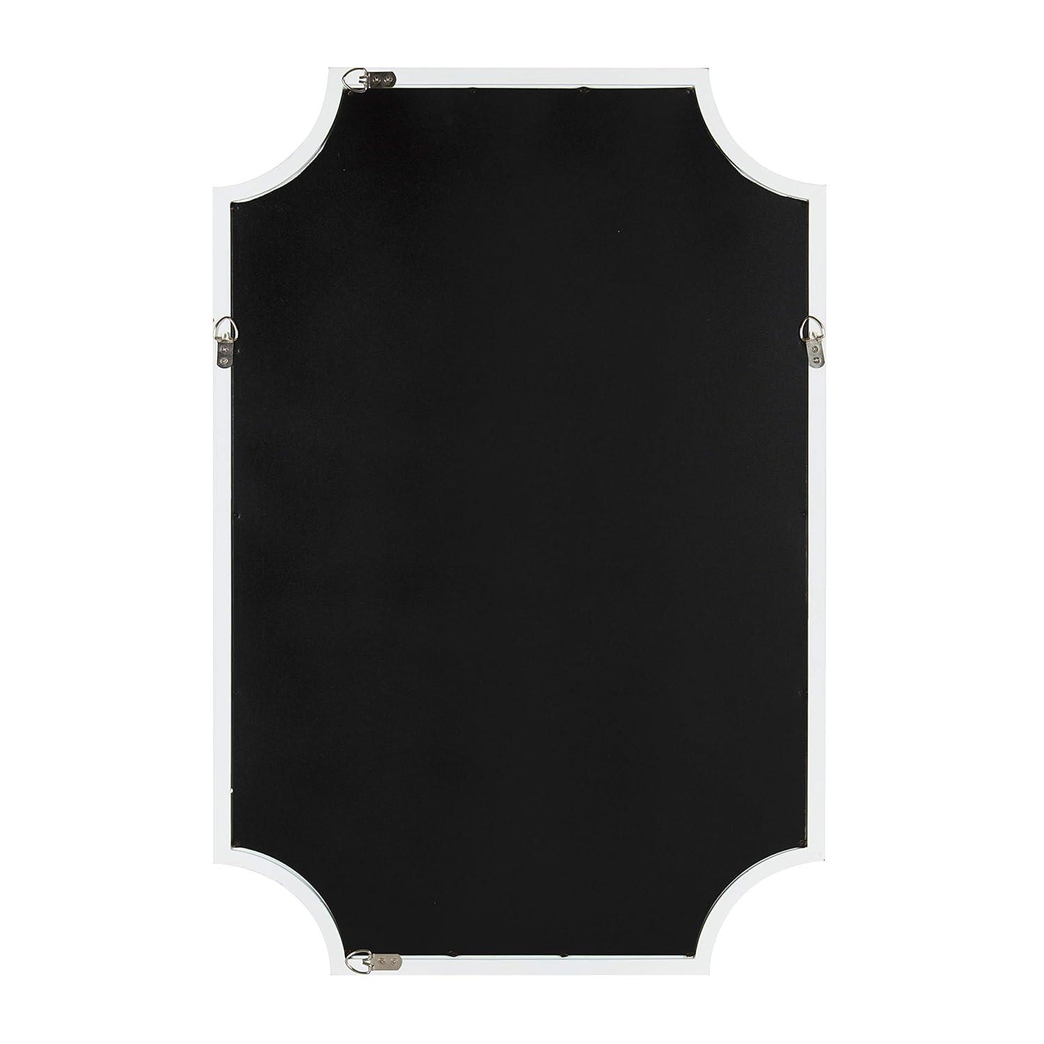 24" x 36" Hogan Framed Scallop Wall Mirror White - Kate and Laurel