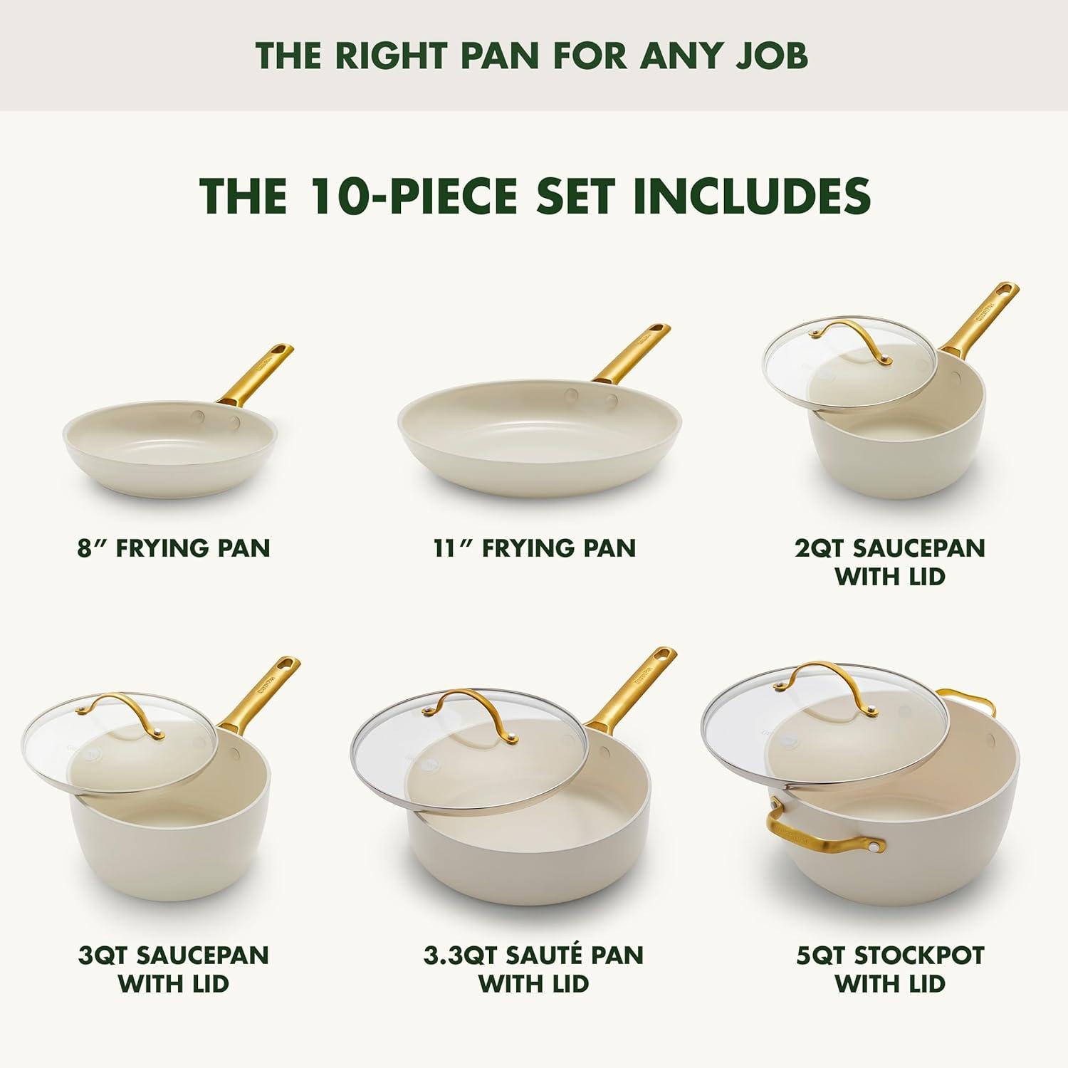 GreenPan ™ Reserve Cream 10-Piece Ceramic Non-Stick Cookware Set