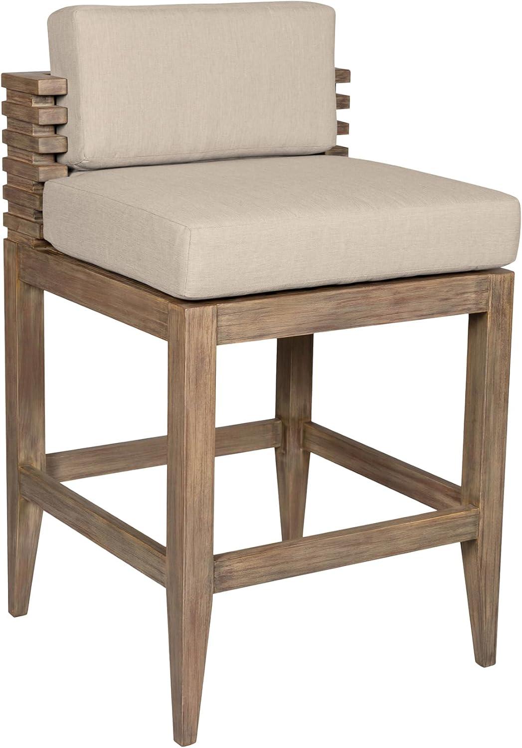 Aerilyn Wood Outdoor Stool with Cushion