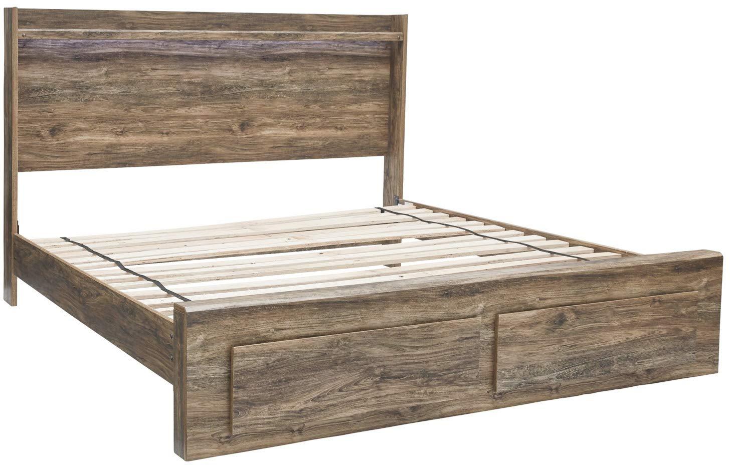 King Frames and Rails Roll Slats Brown - Signature Design by Ashley: Mattress Base