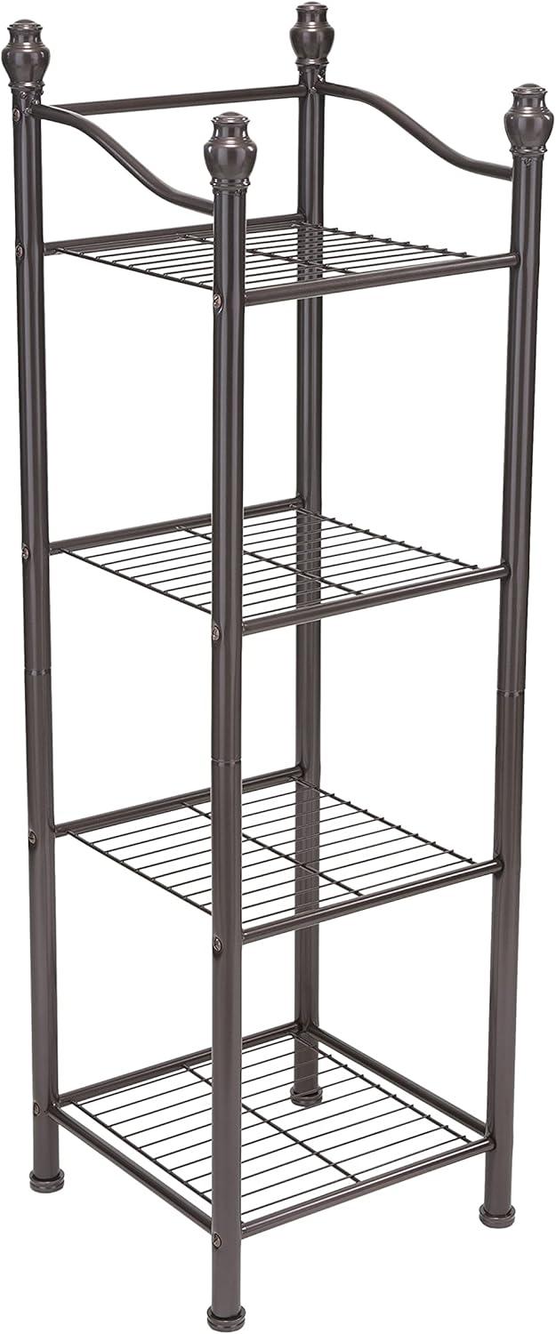 Oil Rubbed Bronze 4-Tier Bathroom Storage Tower