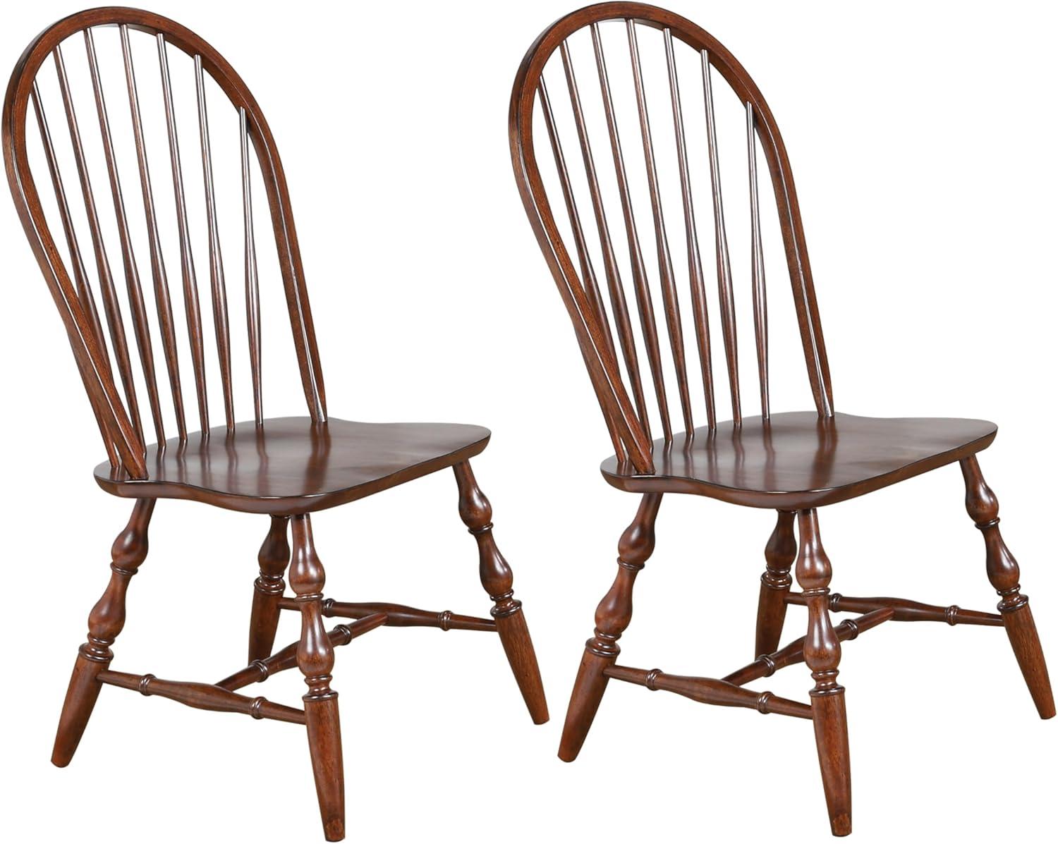 Chestnut Brown Windsor Traditional Solid Wood Side Chair