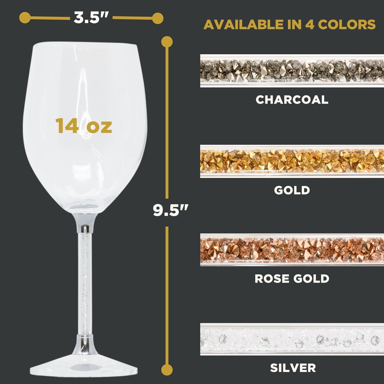 Sparkles Home Vetrina Stem Wine Glass Set