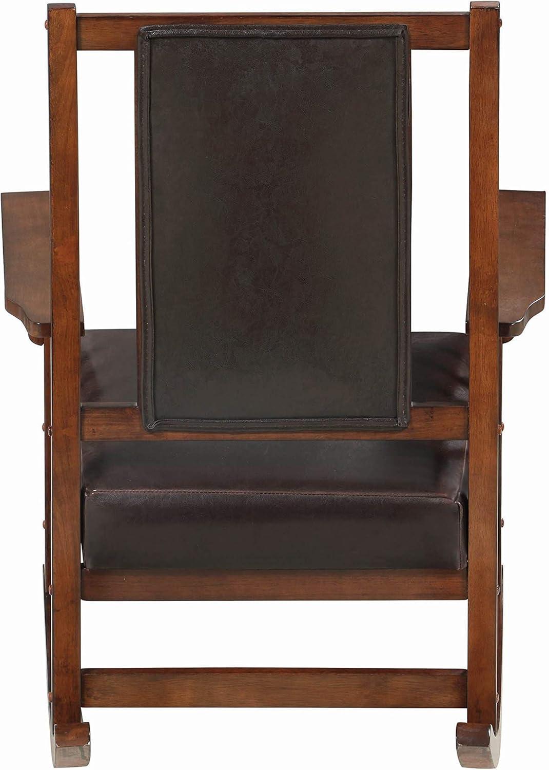 Coaster Ida Wood Upholstered Rocking Chair Tobacco and Dark Brown