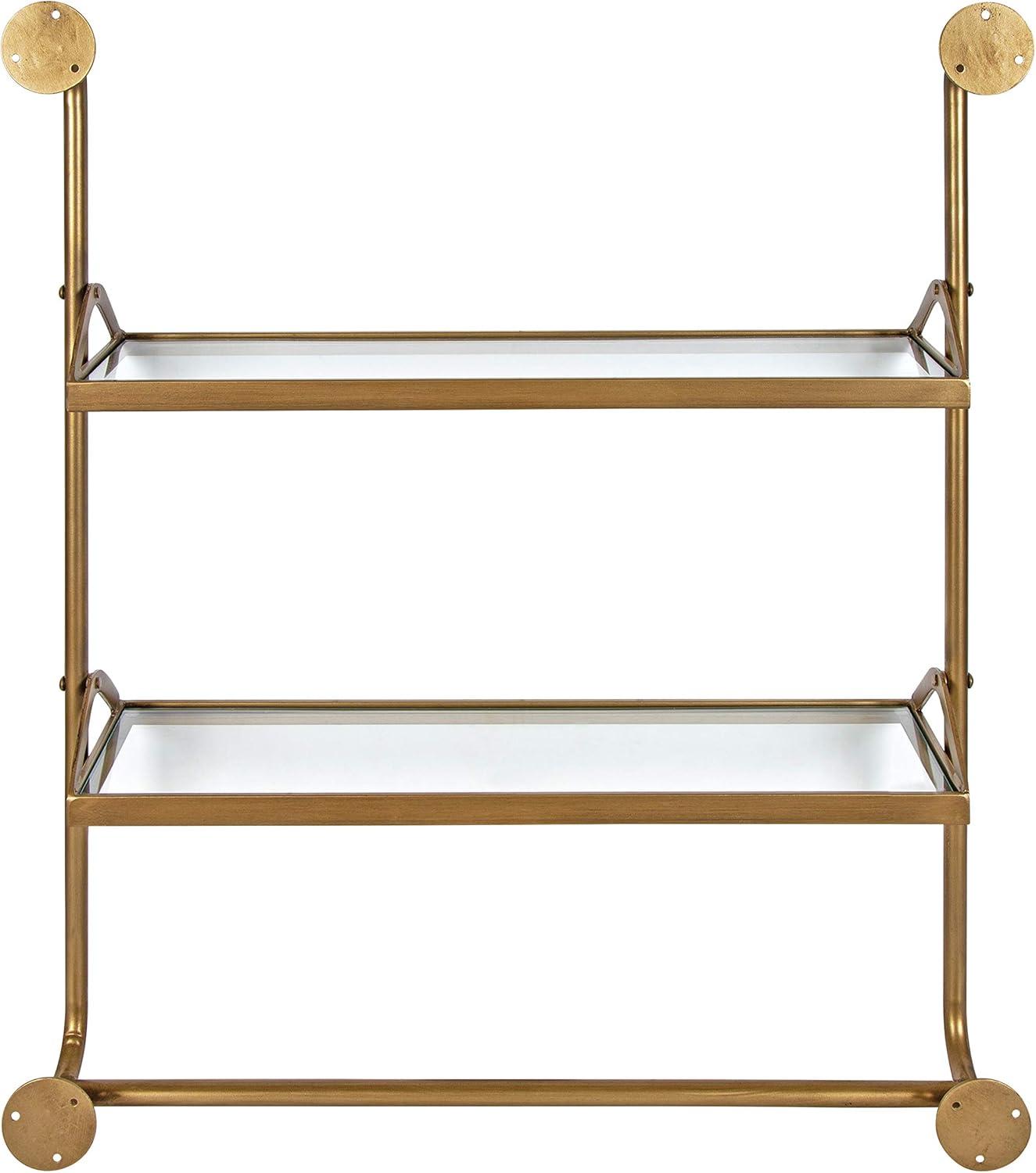 26" x 31" Marit Metal Wall Shelf Gold - Kate & Laurel All Things Decor