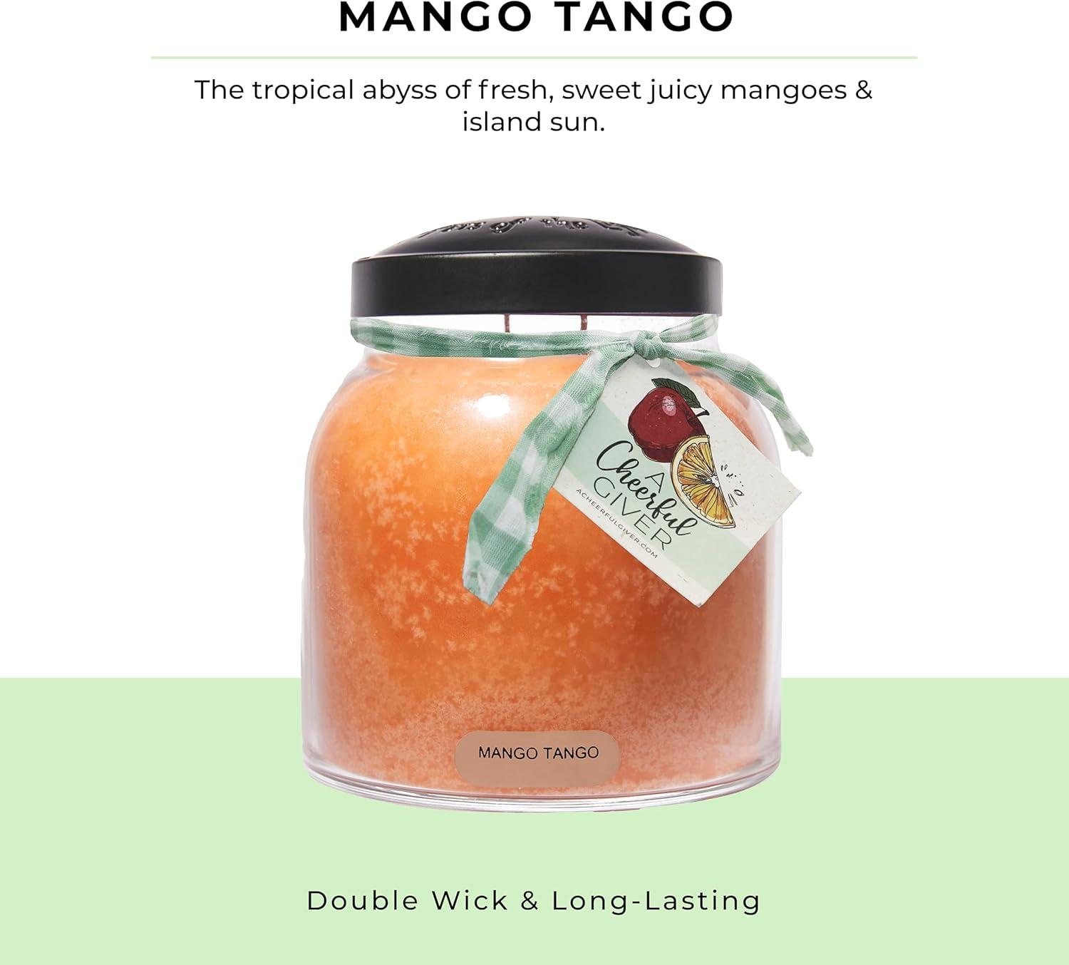 Mango Tango Scented Glass Jar Candle with Black Lid