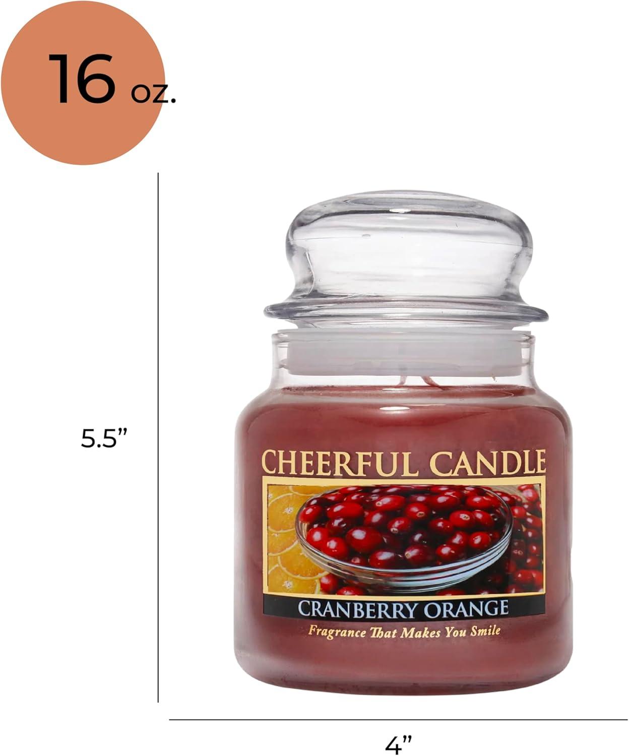 Cranberry Orange Scented Red Paraffin Jar Candle with Lid