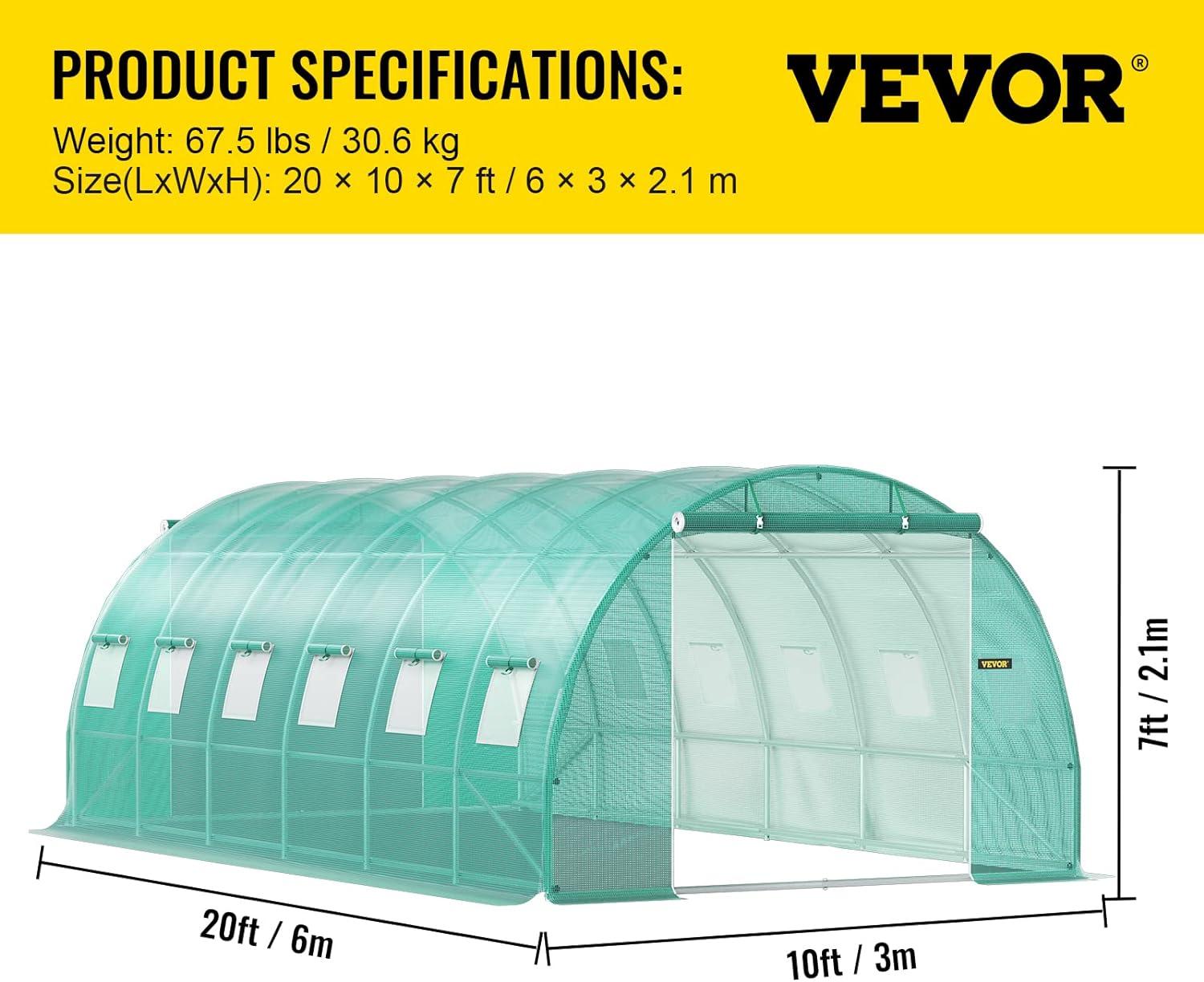 10' W x 20' D Greenhouse