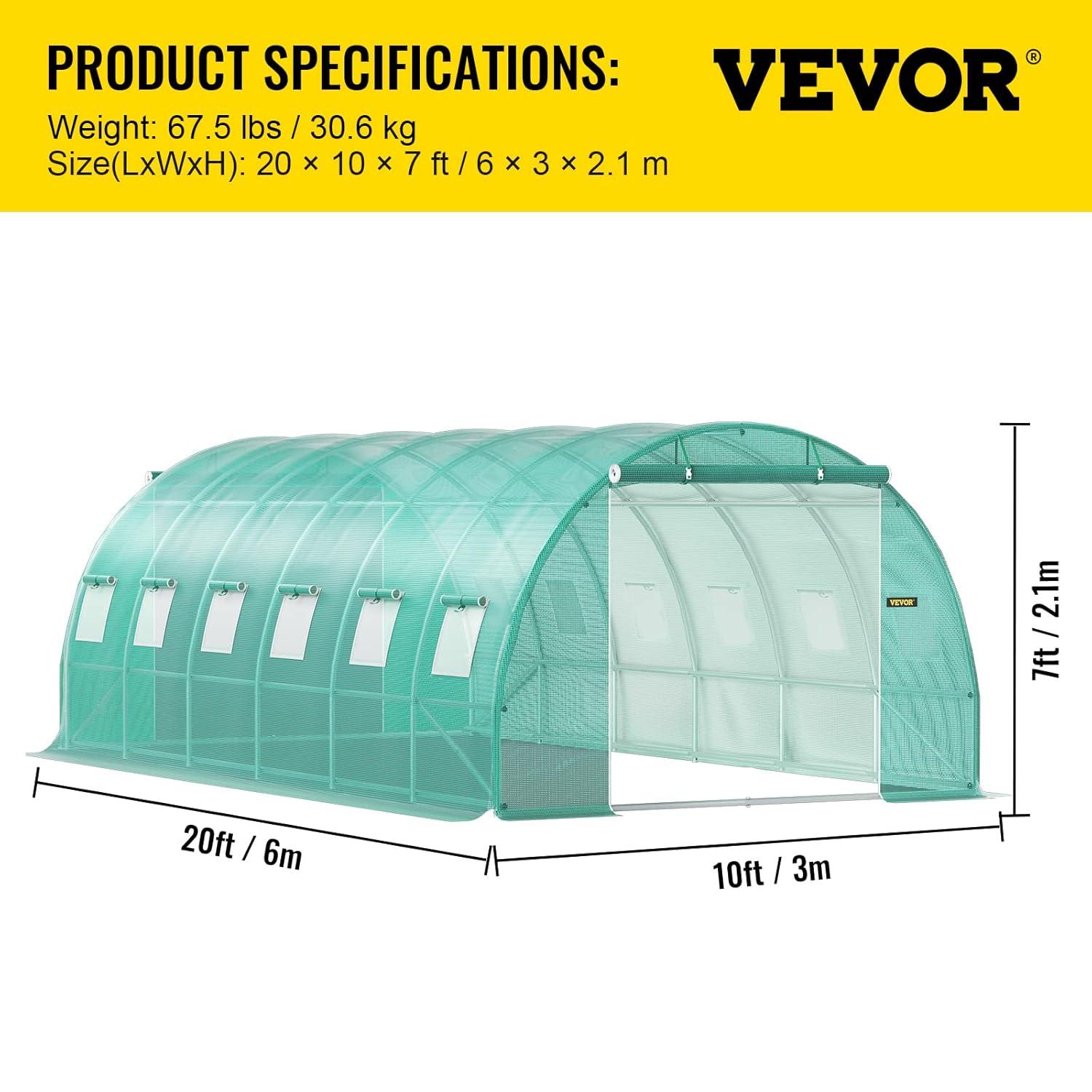 10' W x 20' D Greenhouse