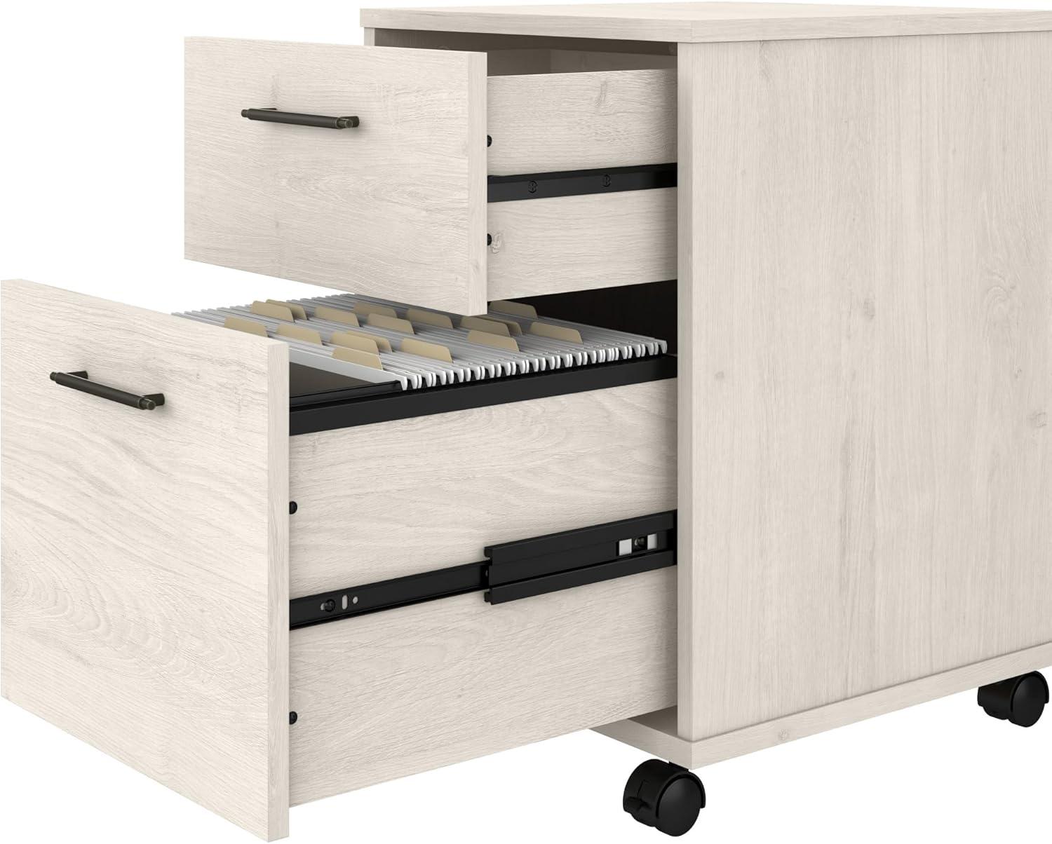 Bush Furniture Key West Mobile File Cabinet, 2 Drawer, Linen White Oak