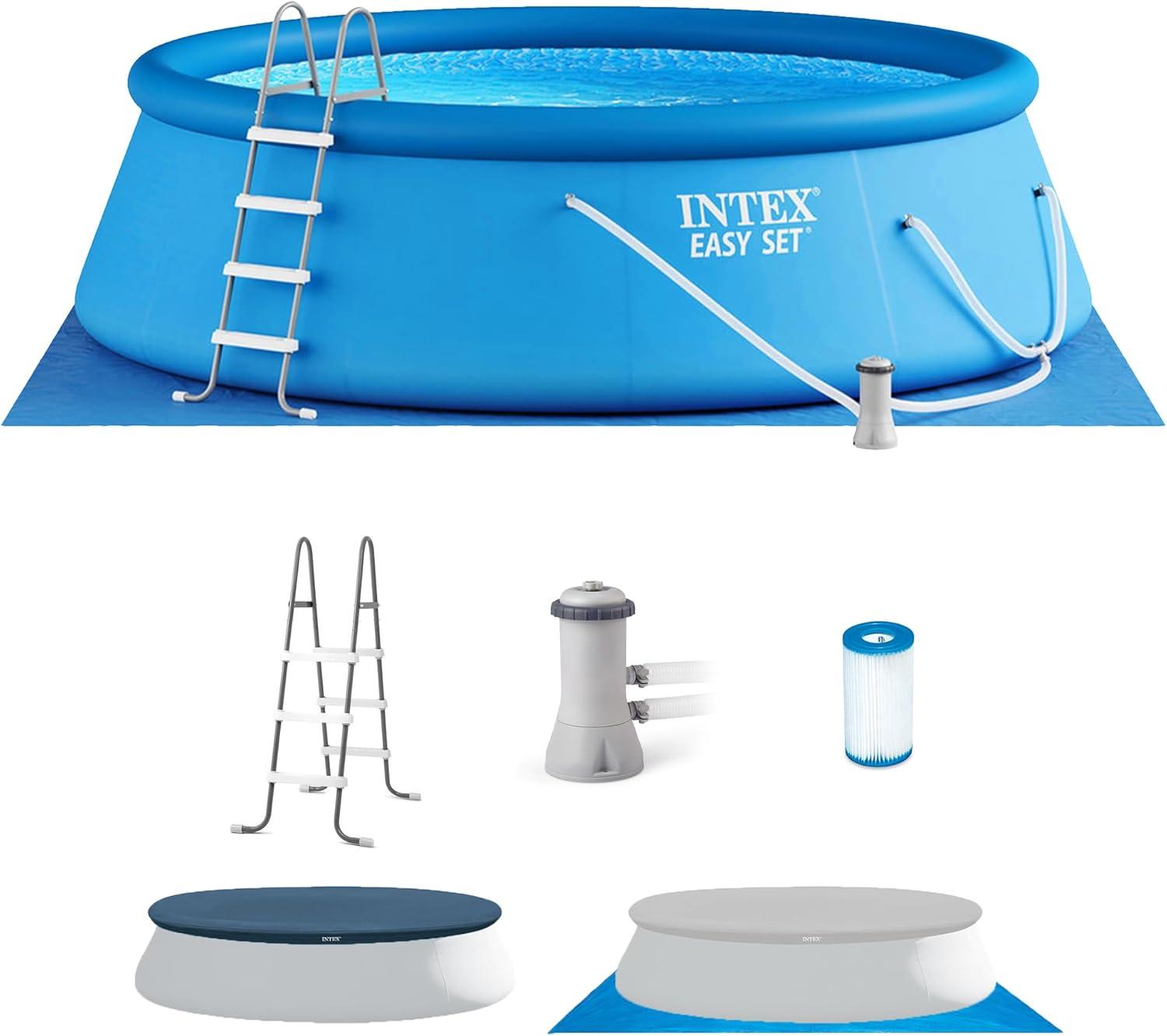Intex Intex Easy Set Inflatable Kid Swimming Pool with Filter Pump