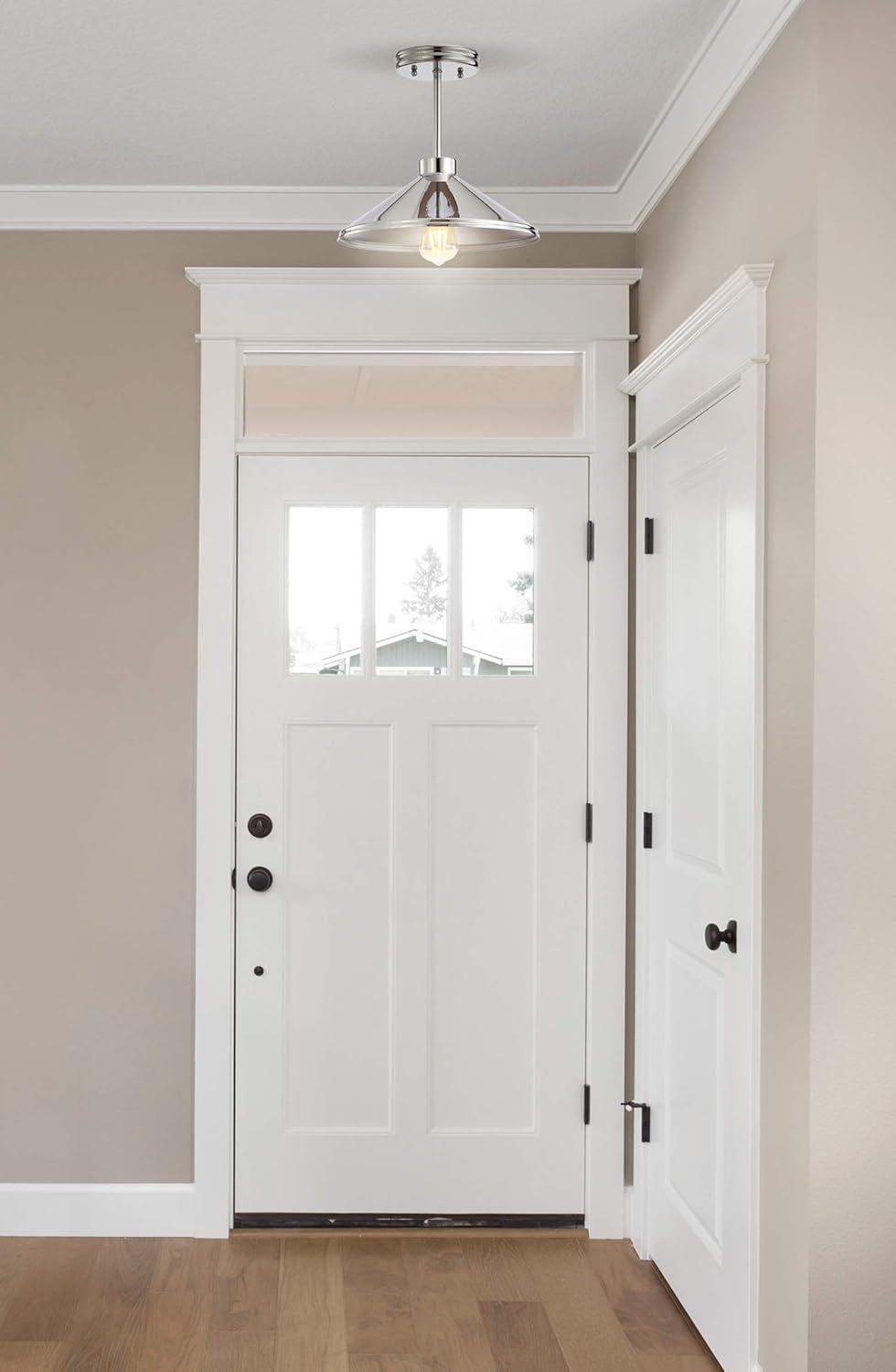 Cisco 11.75" Iron Modern Farmhouse LED Semi Flush Mount, Chrome