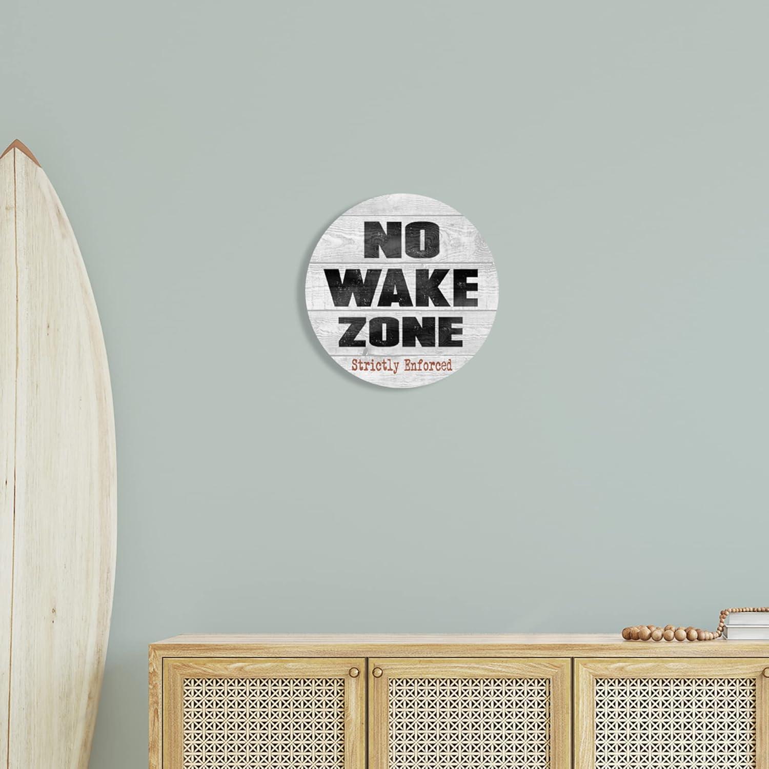 Stupell Industries " No Wake Zone Beach Plank Rustic Grain Pattern " by Regina Nouvel