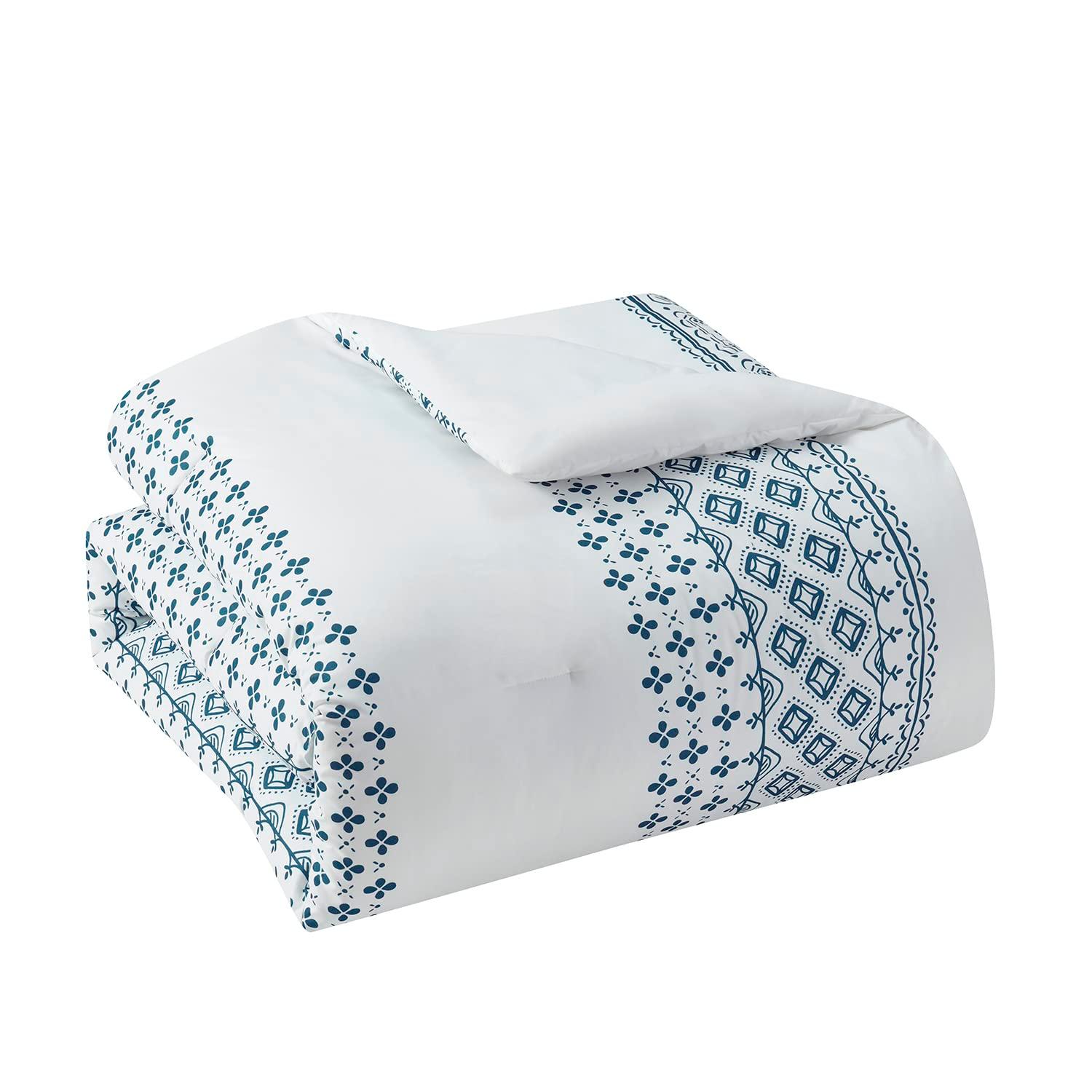 VCNY Denim 3-Piece Geometric Stripe Comforter Set