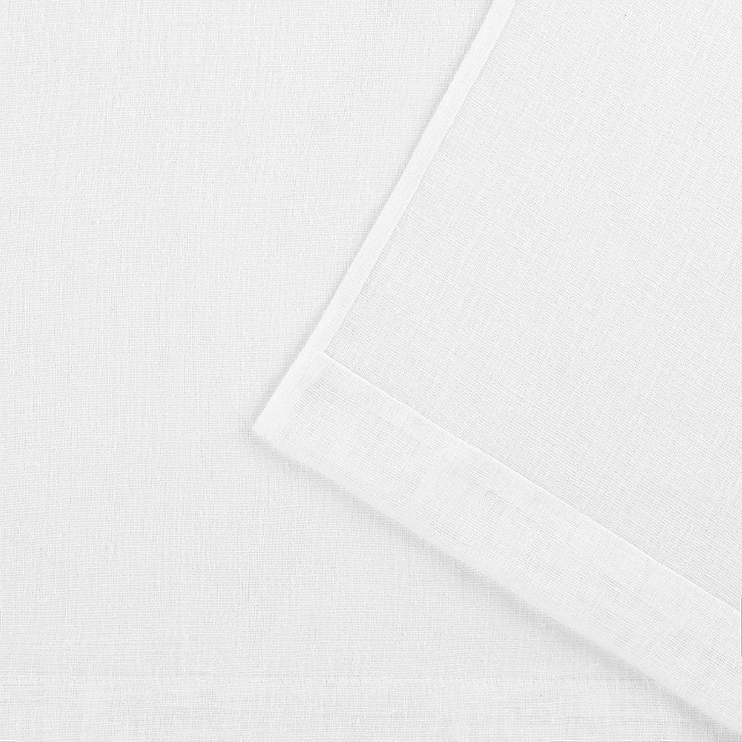 Set of 2 (84"x50") Belgian Pinch Pleats Sheer Window Curtain Panel White - Exclusive Home: Modern Back Tab Design