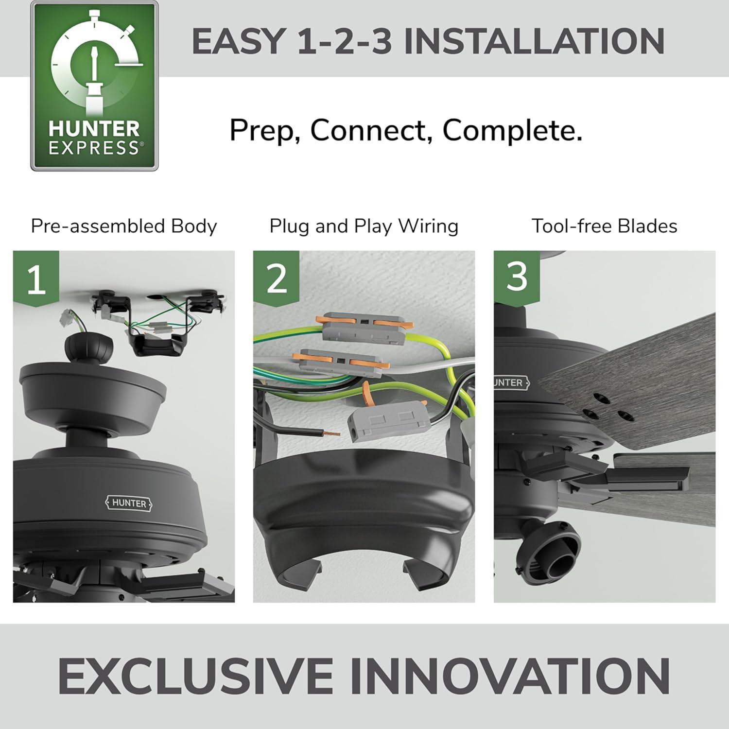 Hunter 52 Inch Fonthill ENERGY STAR® Hunterexpress Ceiling Fan With Lights And Remote